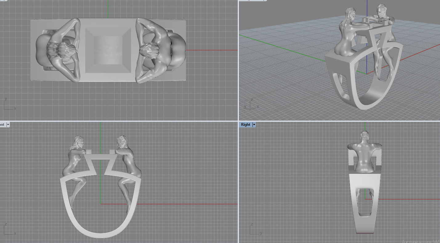 Couple ring 3D print model_10