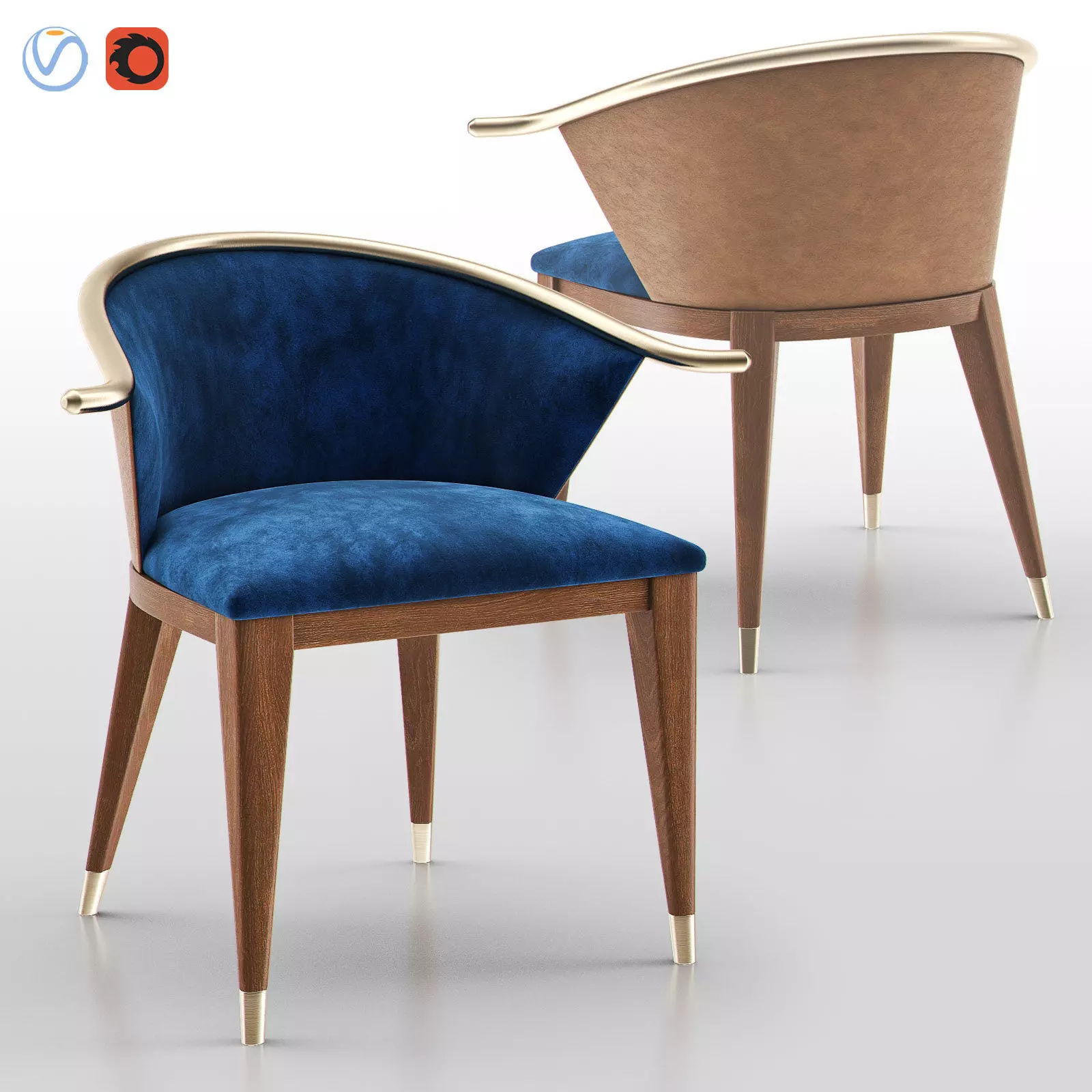CHAIR 002 - Art Deco 3D model_0