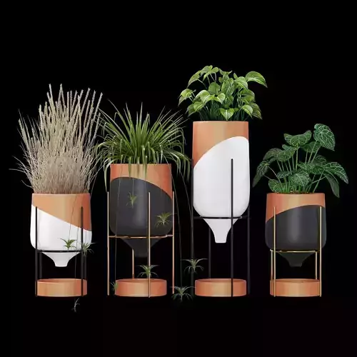 Tabletop four planters 3D model