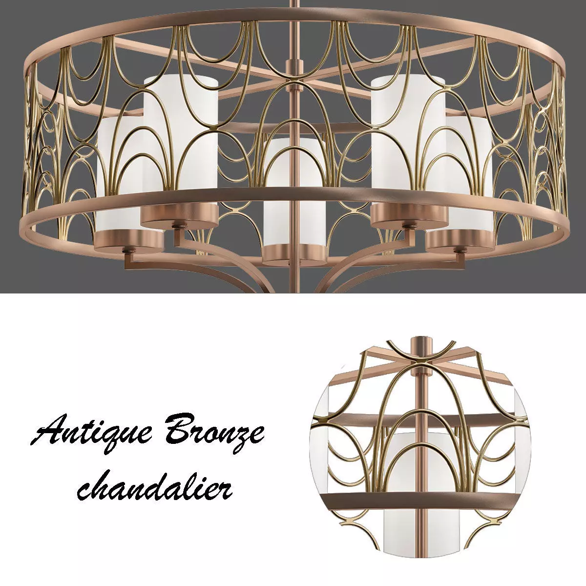 Cirrine chandelier with four lights 3D model
