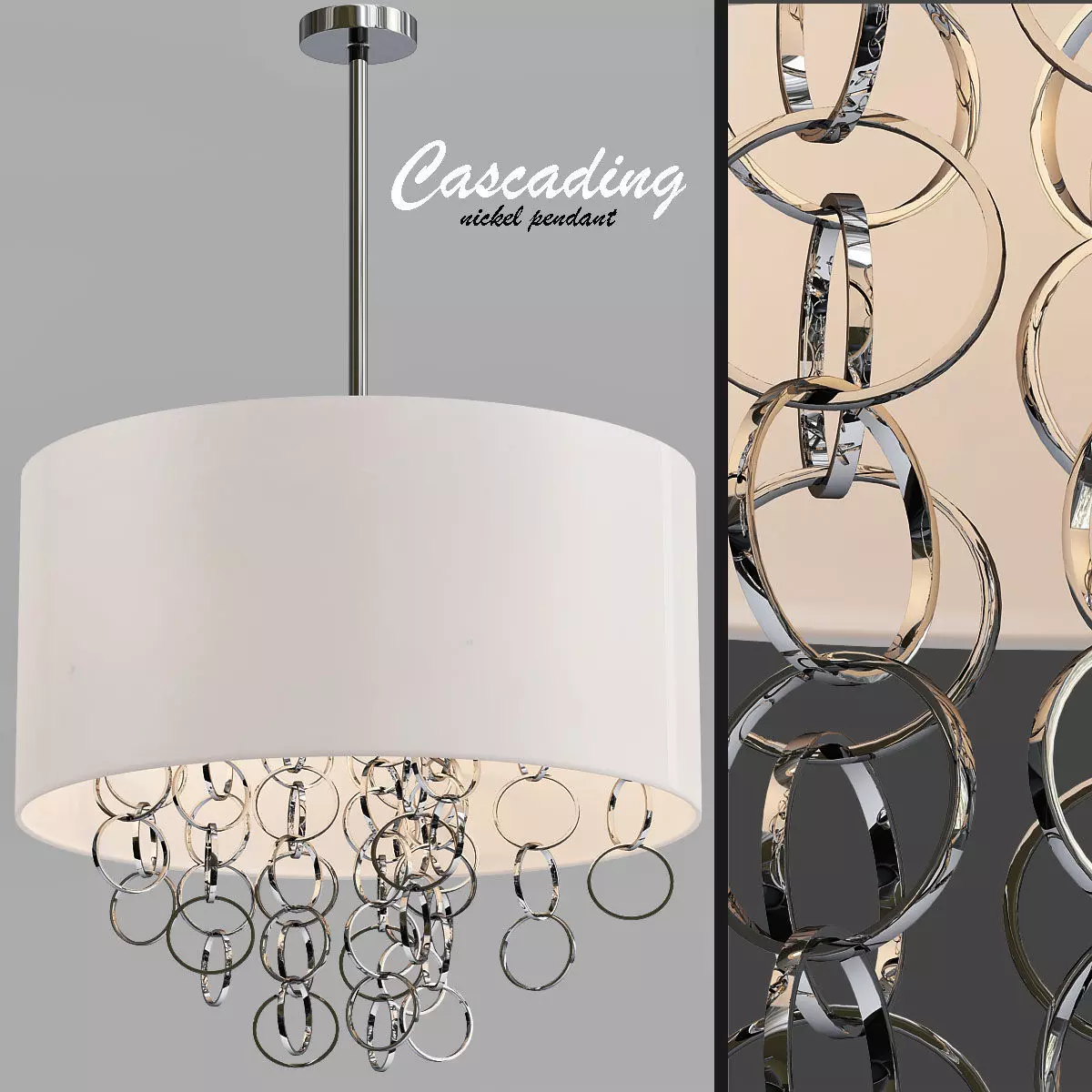 Cascading pendant light 3D model_0