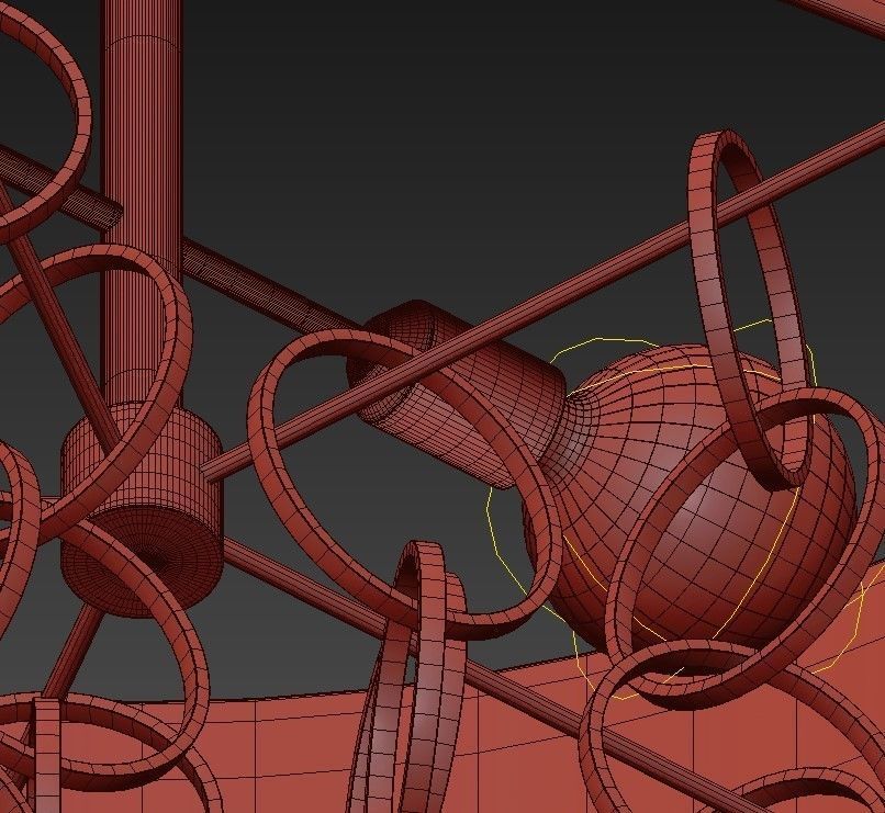 Cascading pendant light 3D model_5