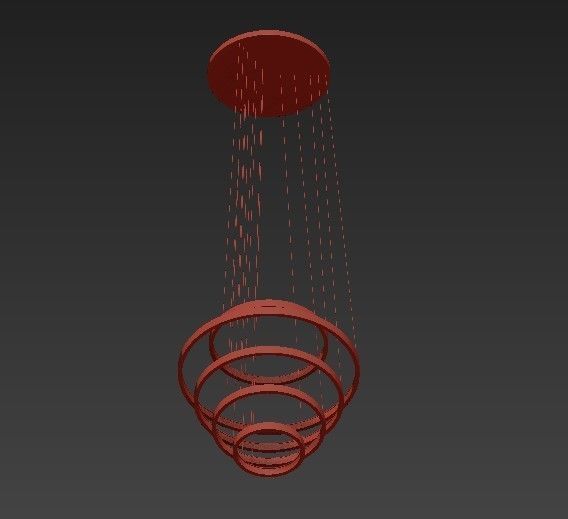Cameron led spiral chandelier 3D model_2