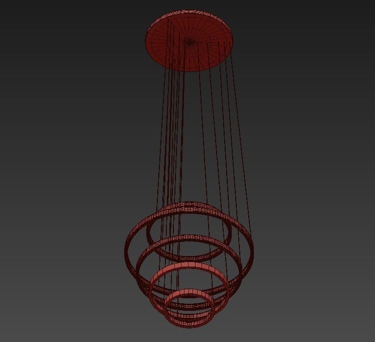 Cameron led spiral chandelier 3D model_3