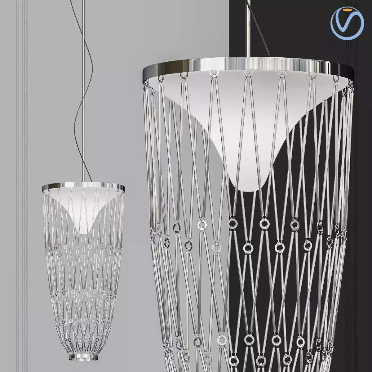 Vetreria rattan pendant lamp 3D model