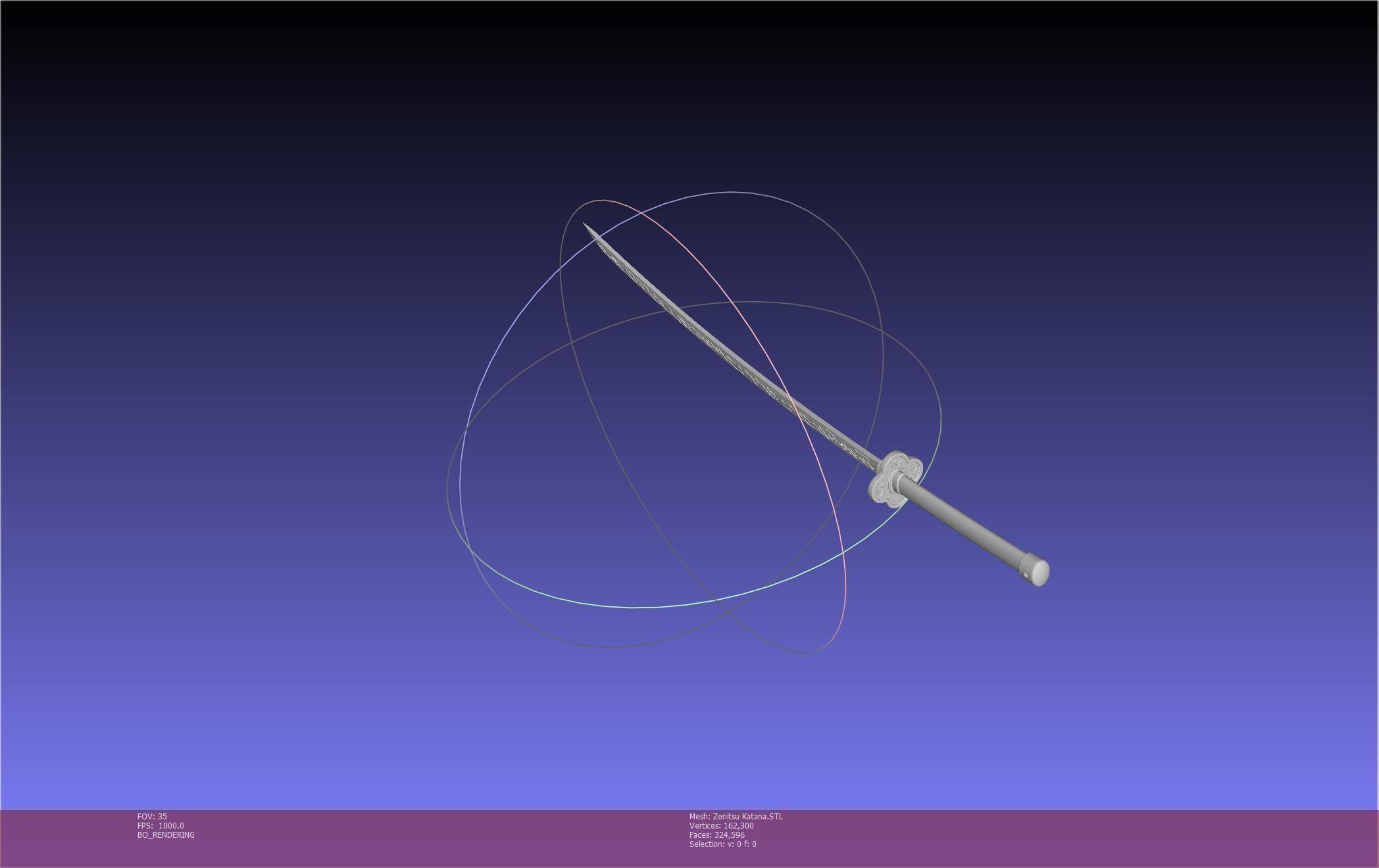 Demon Slayer Zenitsu Katana Printable Model 3D print model_61