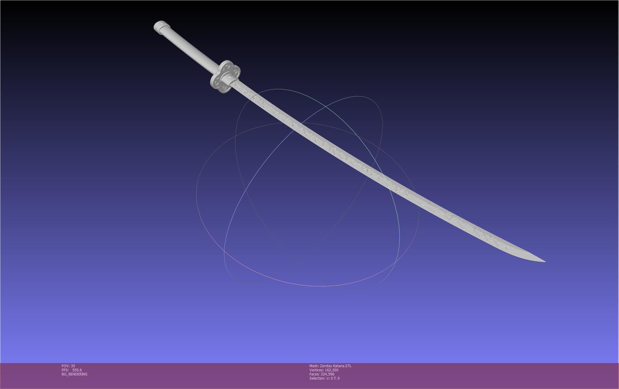 Demon Slayer Zenitsu Katana Printable Model 3D print model_56