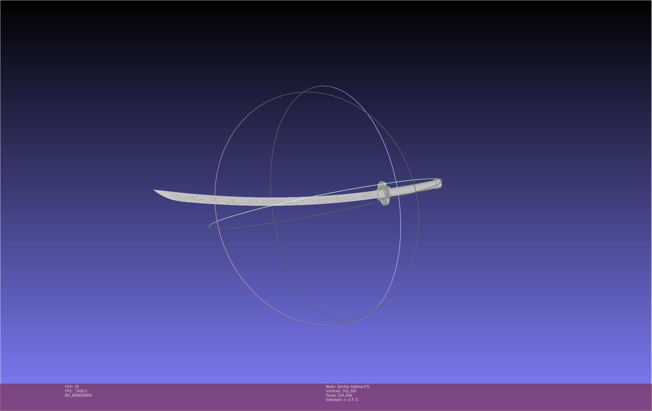 Demon Slayer Zenitsu Katana Printable Model 3D print model_62