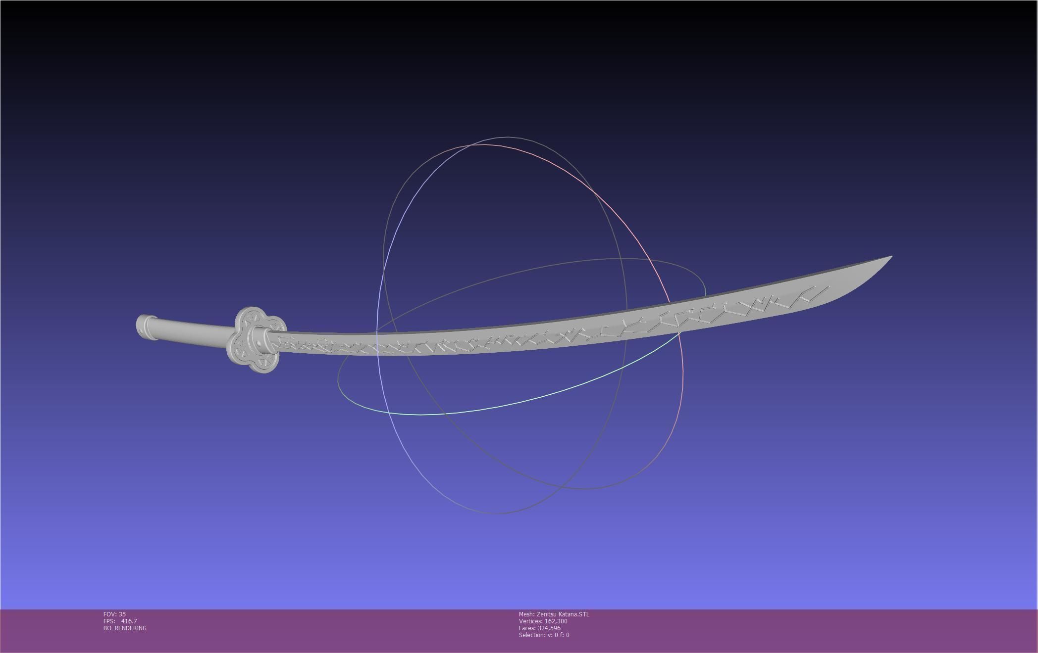 Demon Slayer Zenitsu Katana Printable Model 3D print model_52