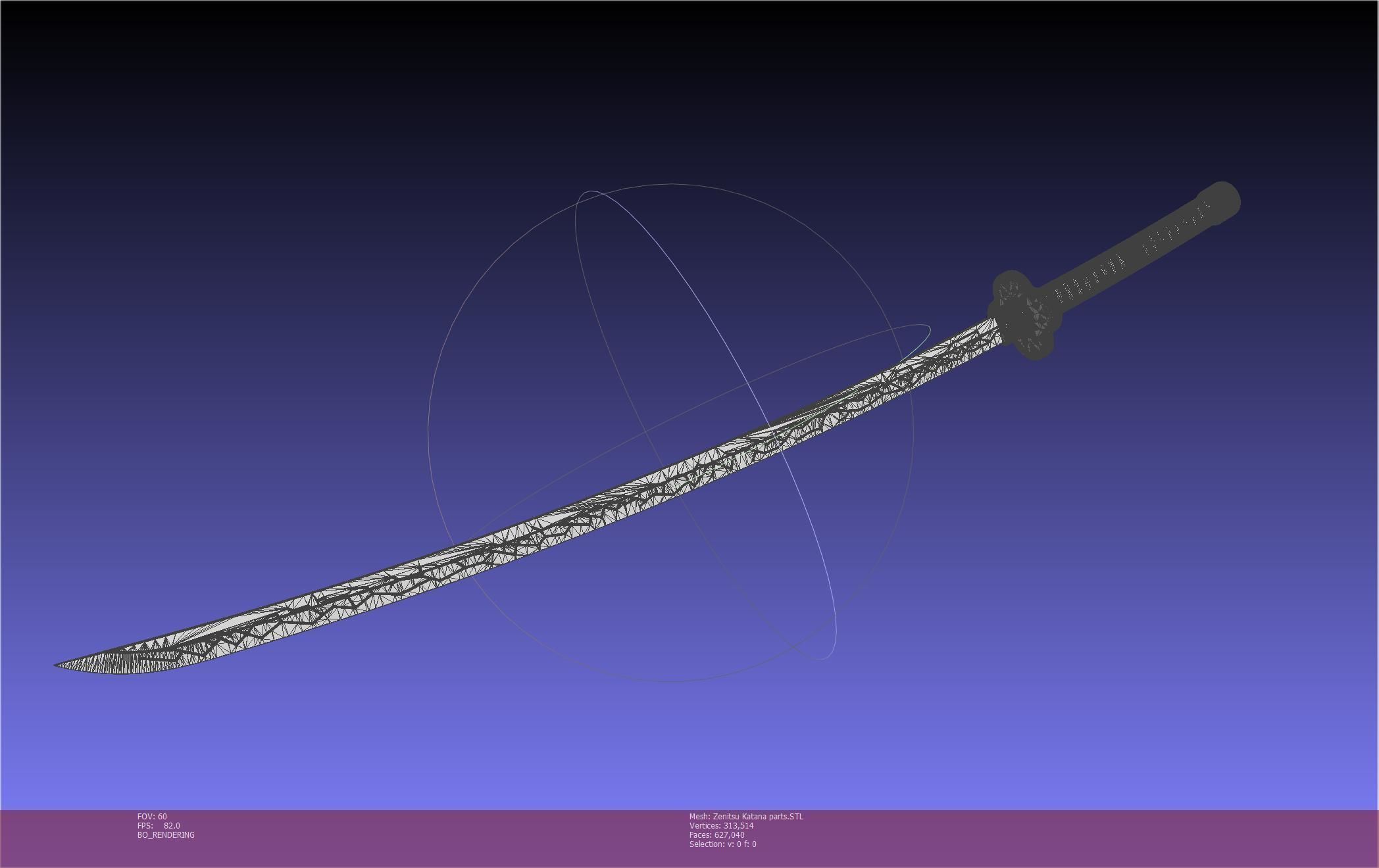 Demon Slayer Zenitsu Katana Printable Model 3D print model_145