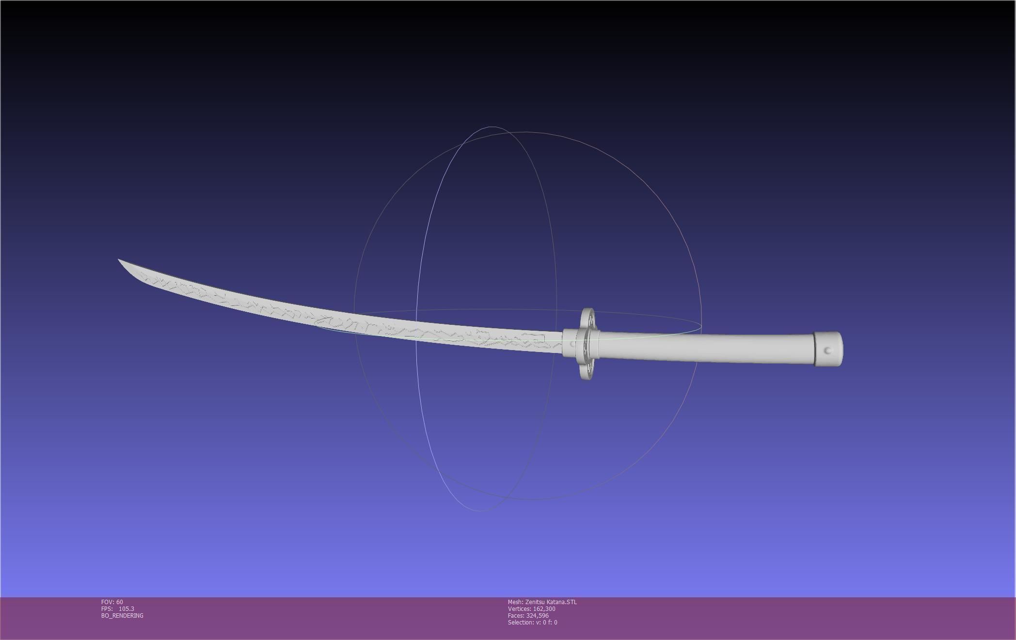 Demon Slayer Zenitsu Katana Printable Model 3D print model_148