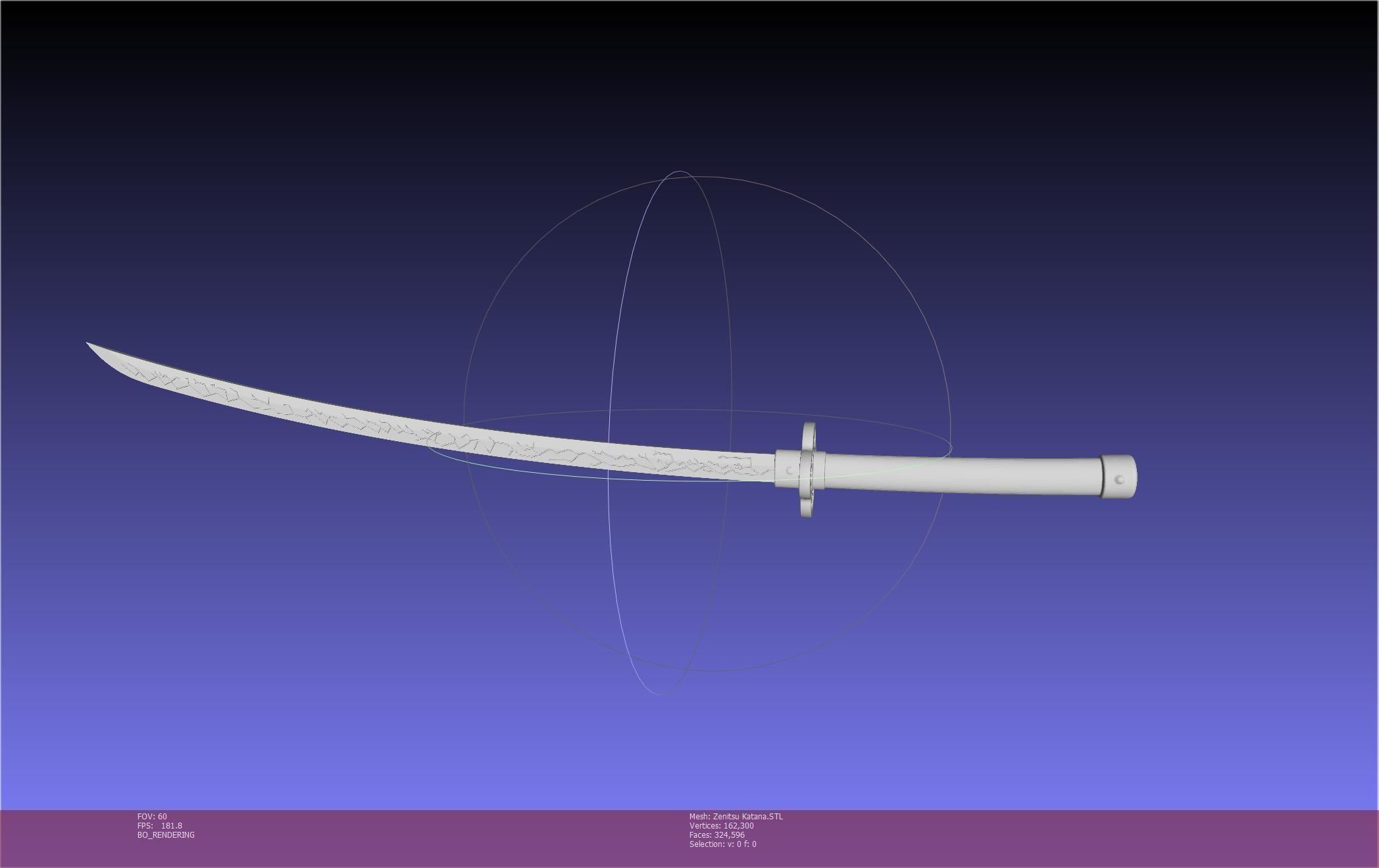 Demon Slayer Zenitsu Katana Printable Model 3D print model_147