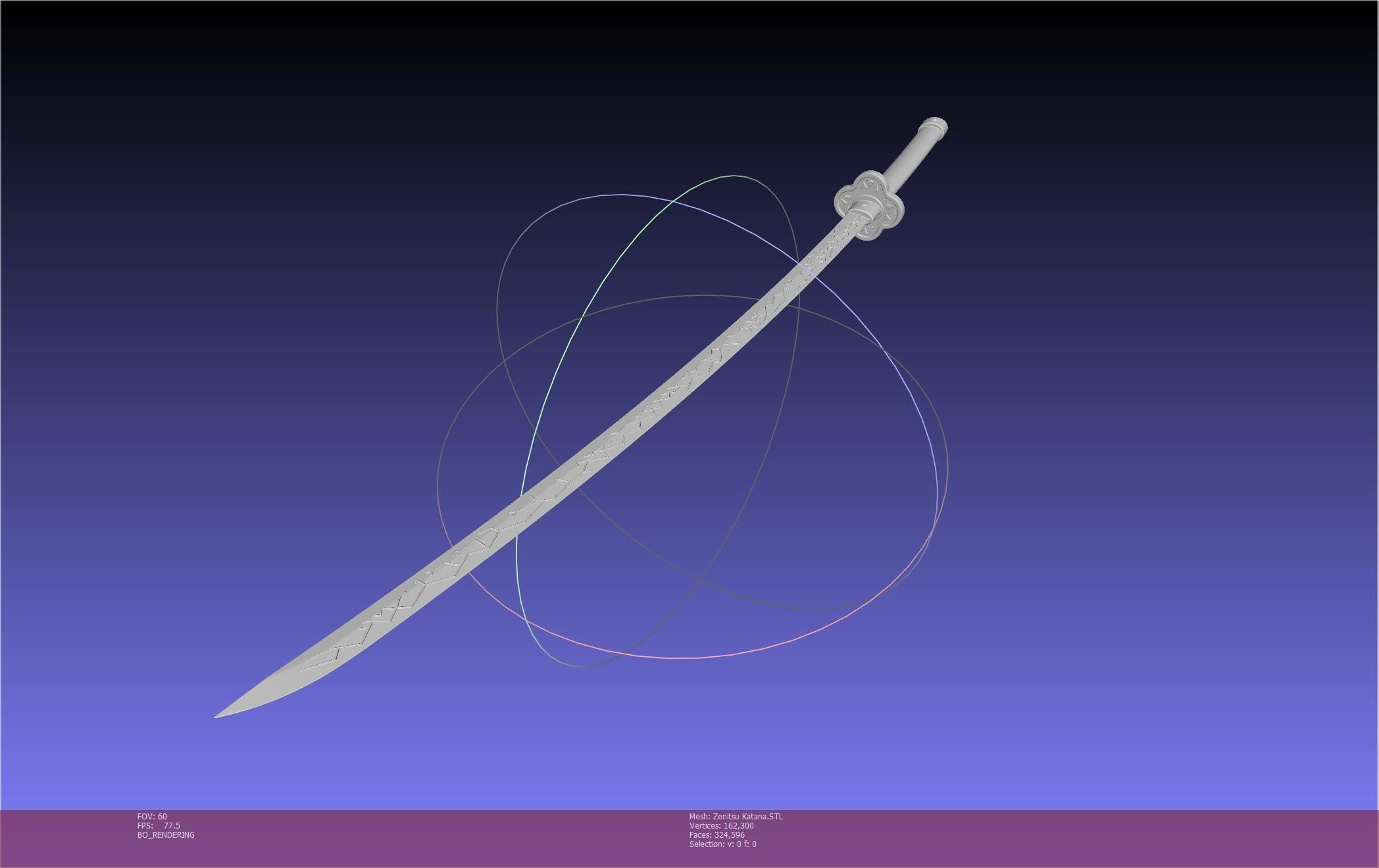 Demon Slayer Zenitsu Katana Printable Model 3D print model_20