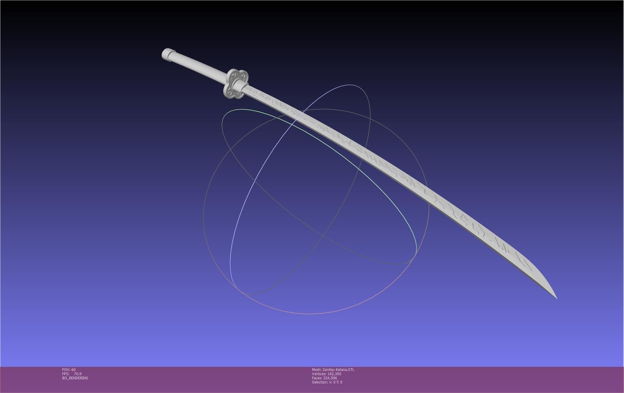 Demon Slayer Zenitsu Katana Printable Model 3D print model_22