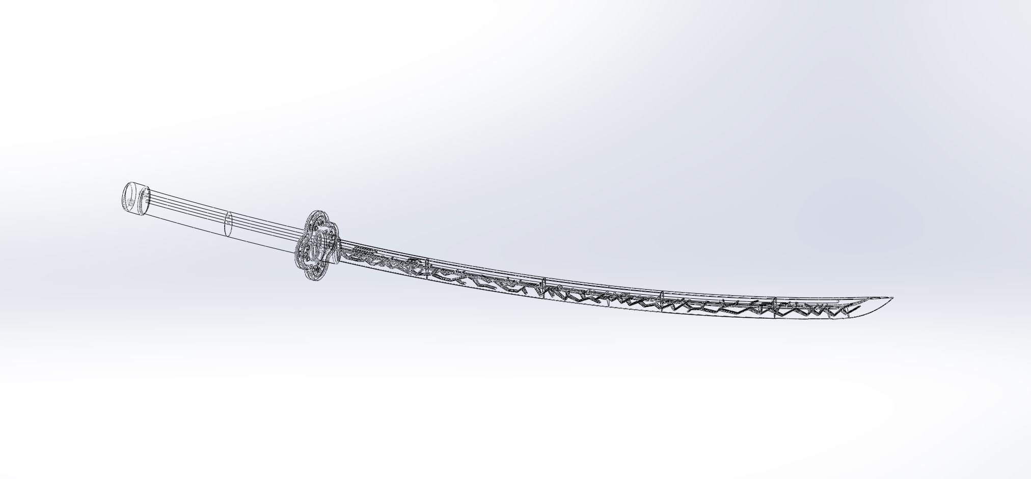Demon Slayer Zenitsu Katana Printable Model 3D print model_1