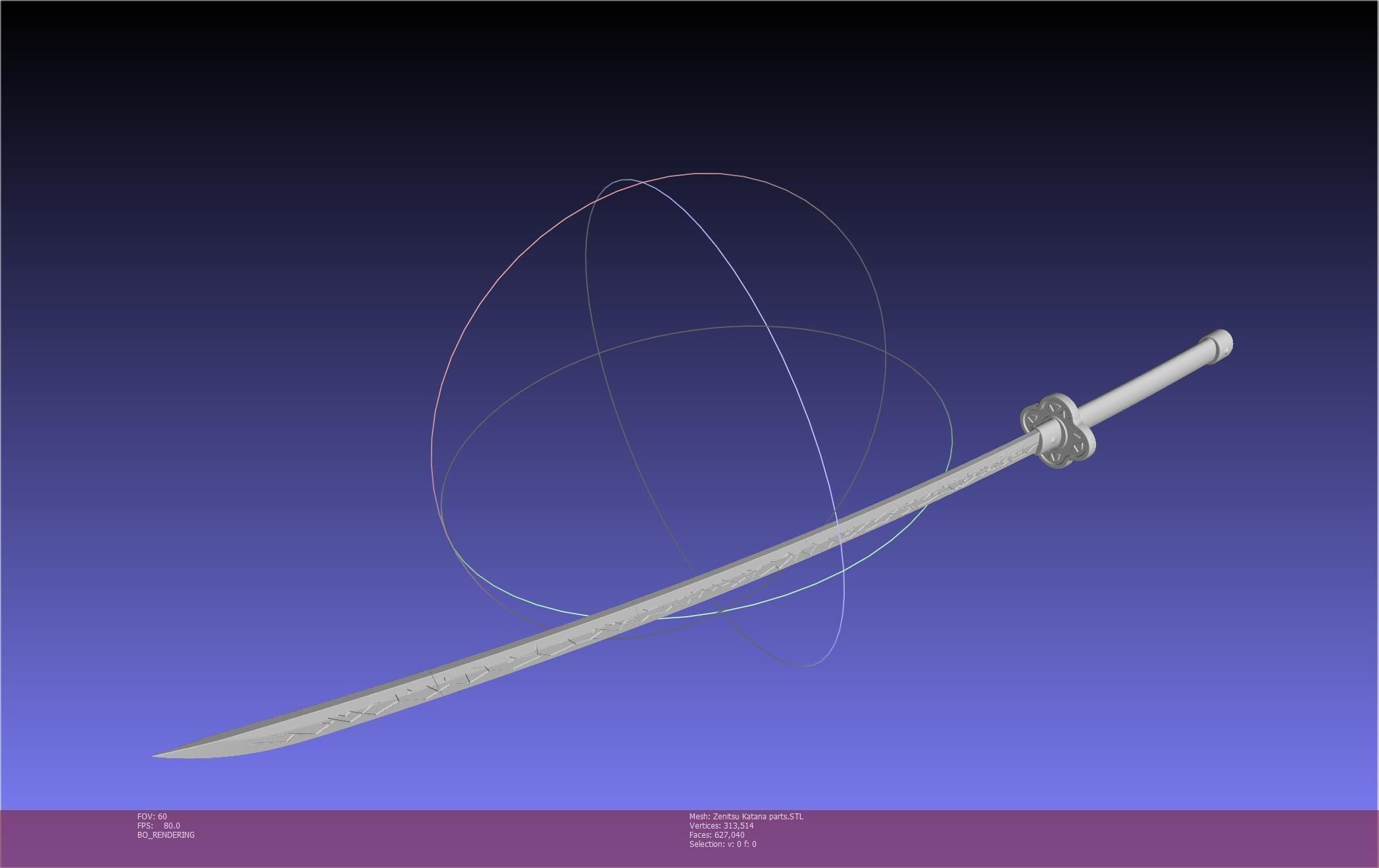 Demon Slayer Zenitsu Katana Printable Model 3D print model_143