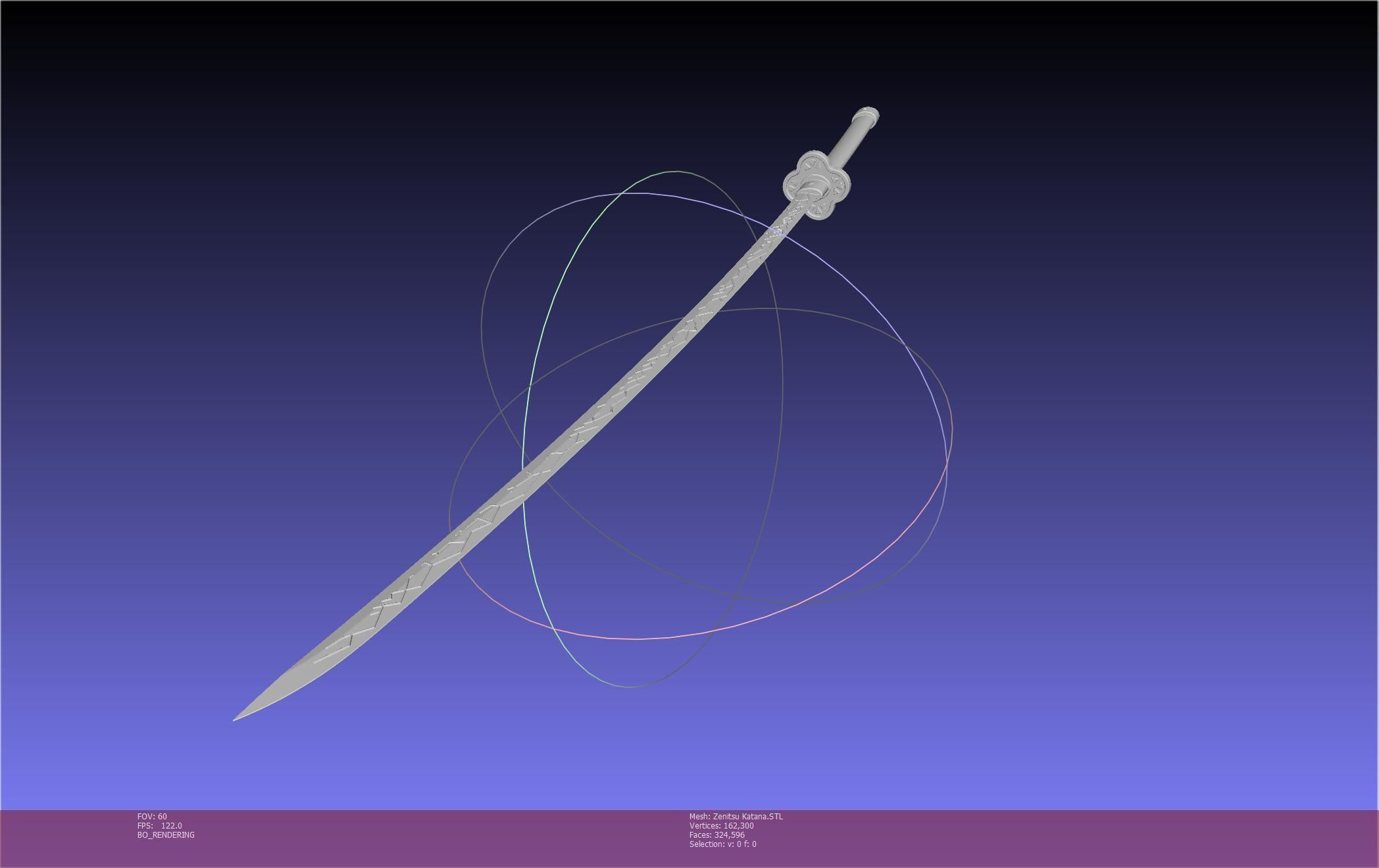 Demon Slayer Zenitsu Katana Printable Model 3D print model_34