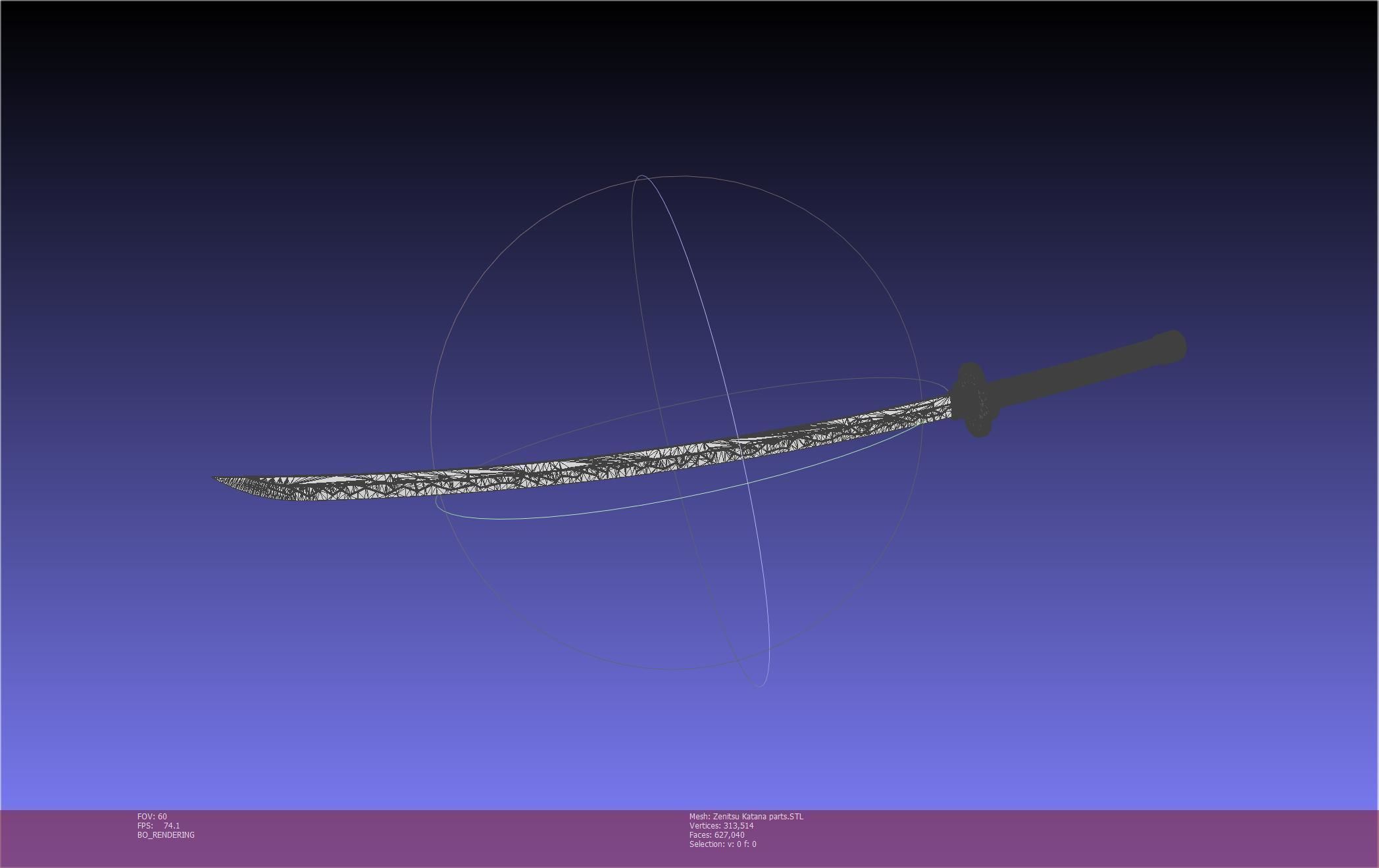 Demon Slayer Zenitsu Katana Printable Model 3D print model_144
