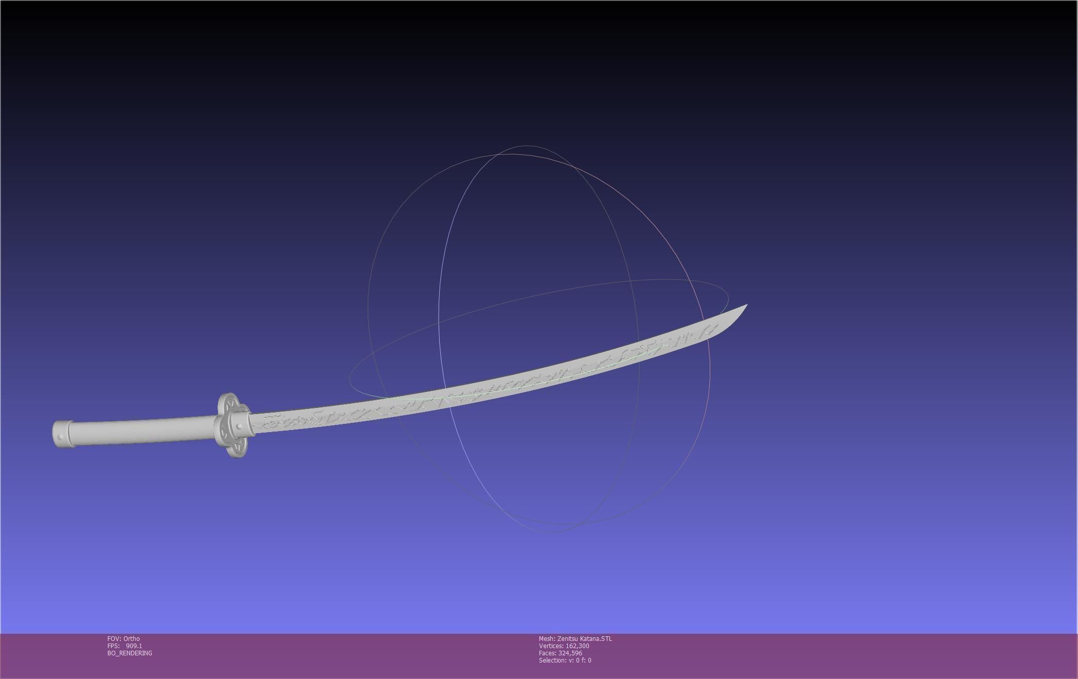 Demon Slayer Zenitsu Katana Printable Model 3D print model_39