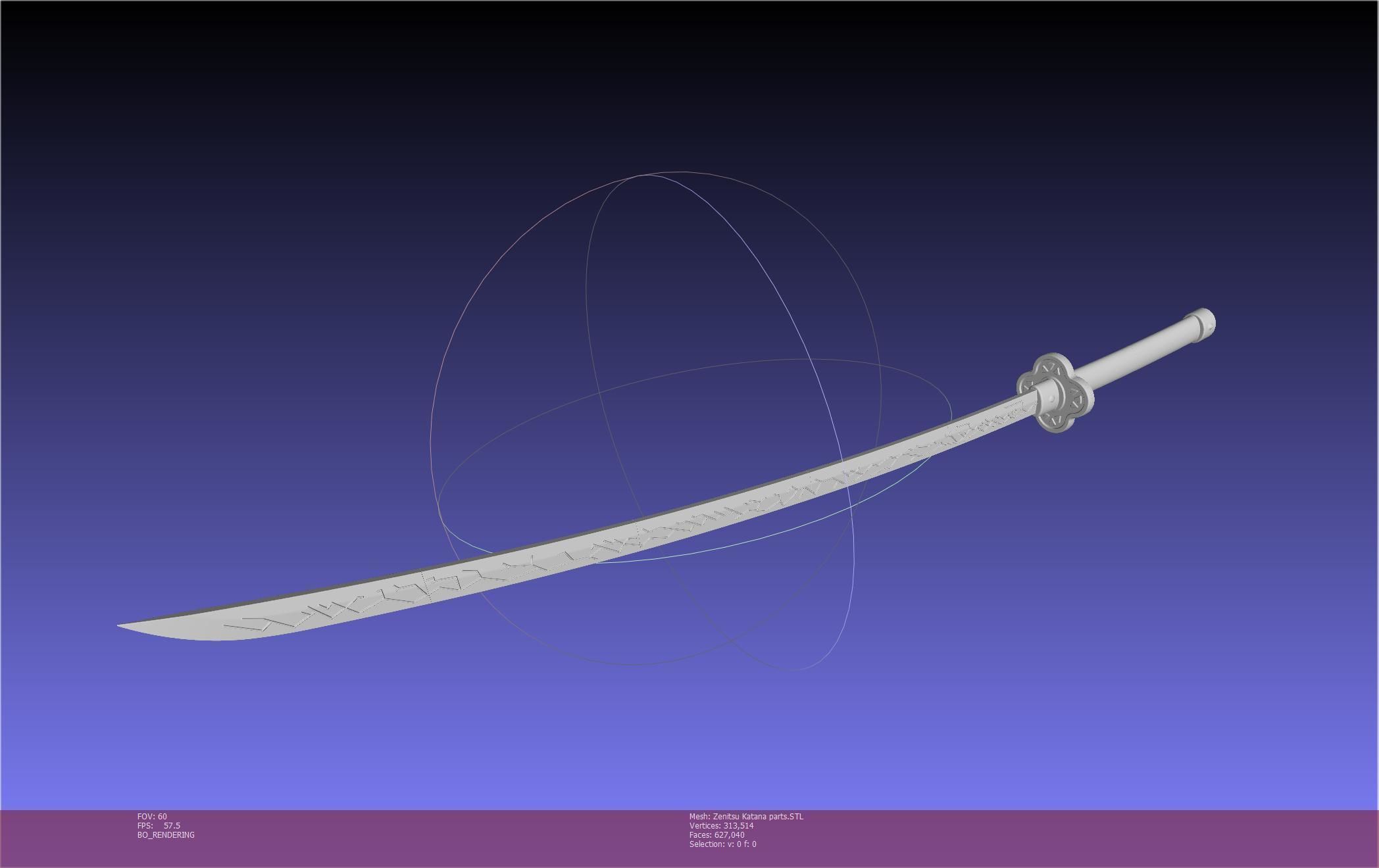 Demon Slayer Zenitsu Katana Printable Model 3D print model_140