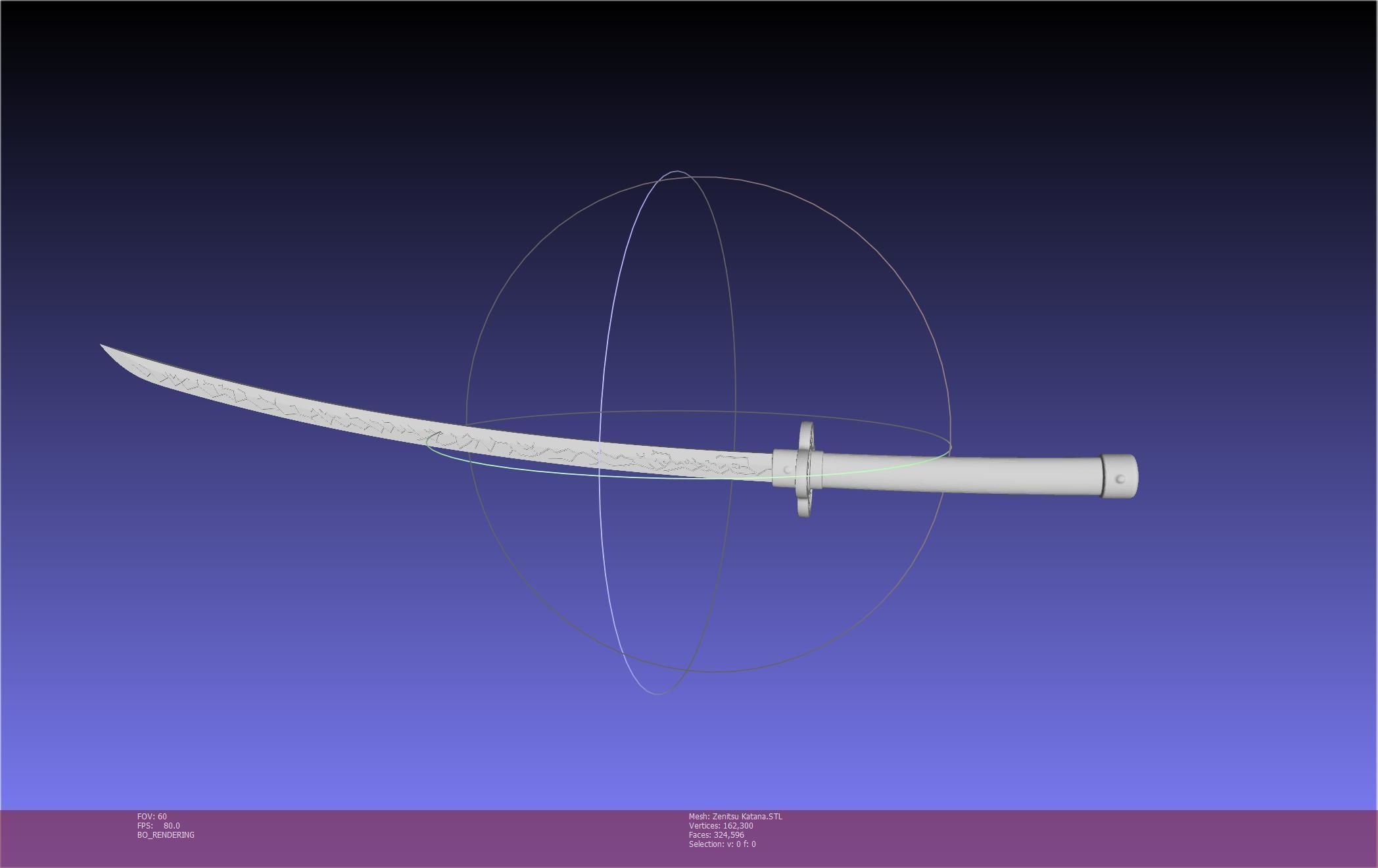 Demon Slayer Zenitsu Katana Printable Model 3D print model_146