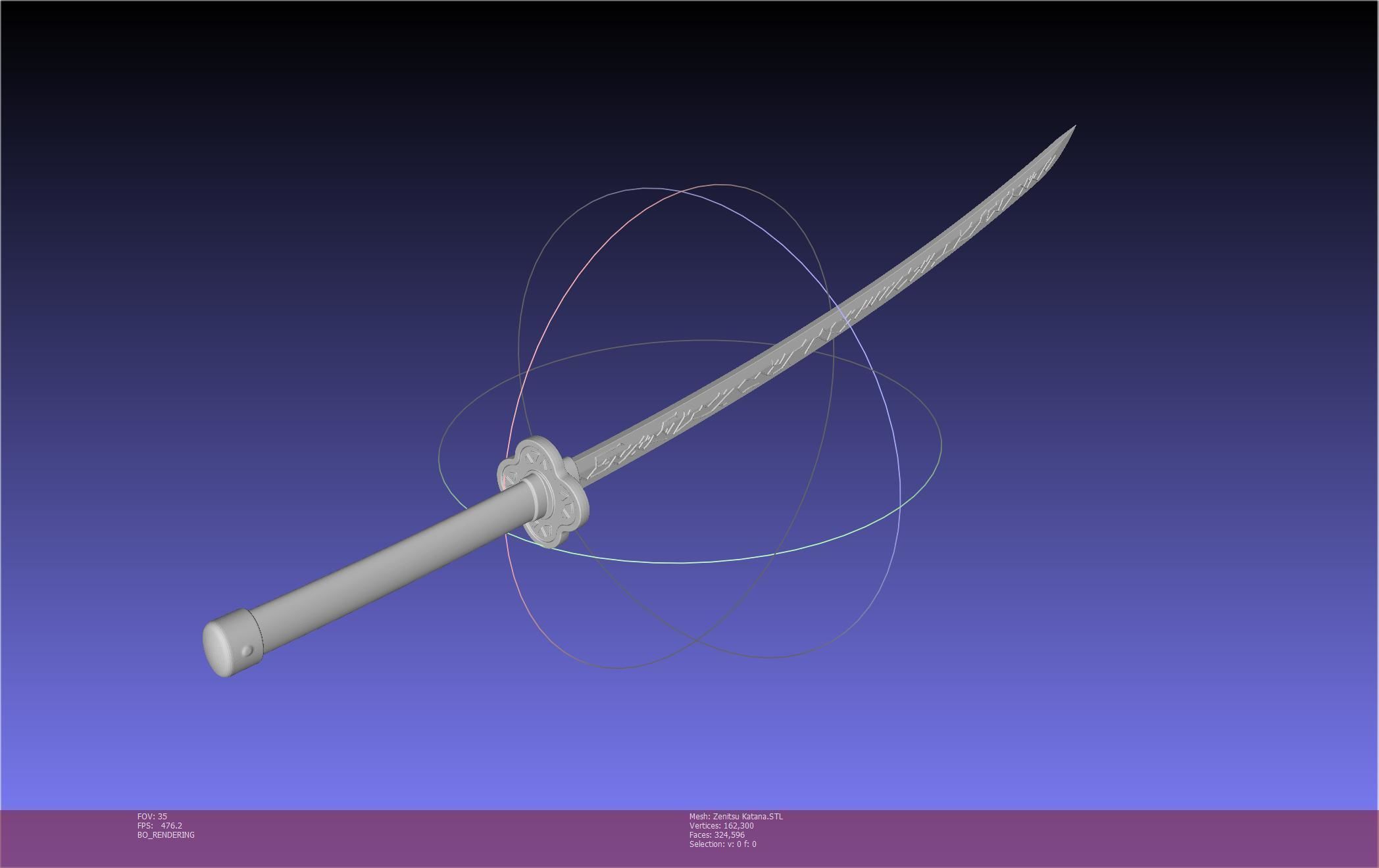 Demon Slayer Zenitsu Katana Printable Model 3D print model_55