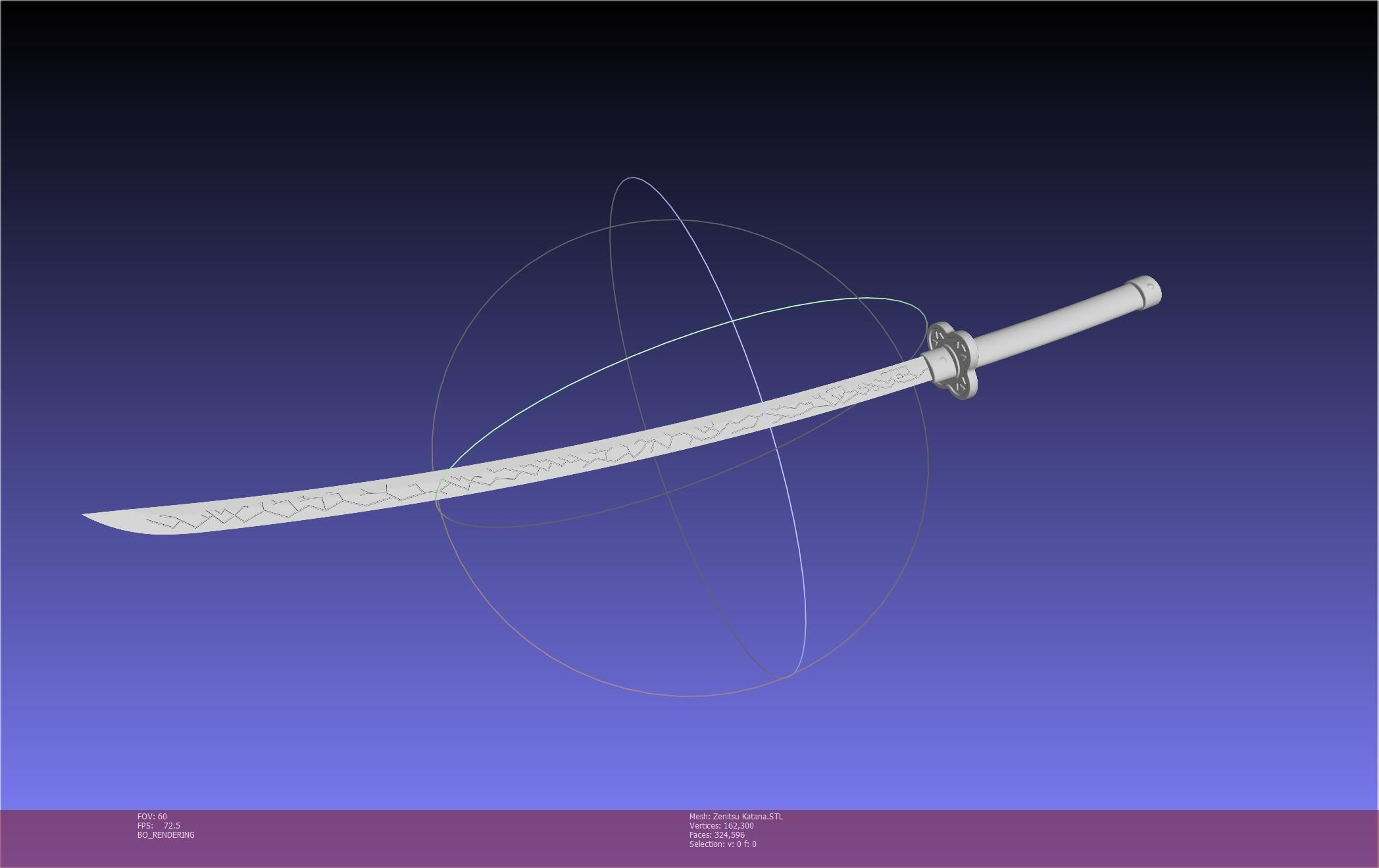 Demon Slayer Zenitsu Katana Printable Model 3D print model_16