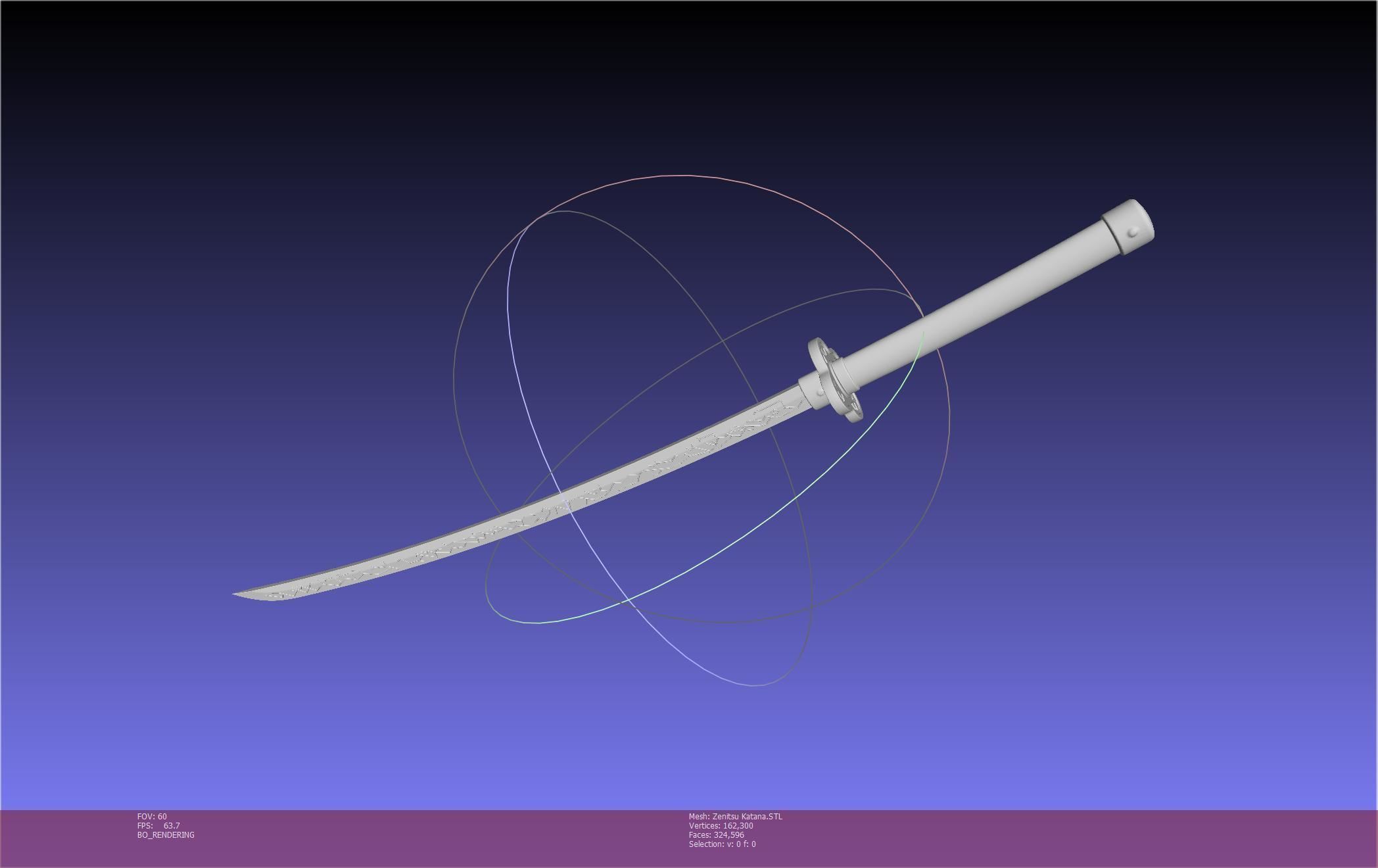 Demon Slayer Zenitsu Katana Printable Model 3D print model_10