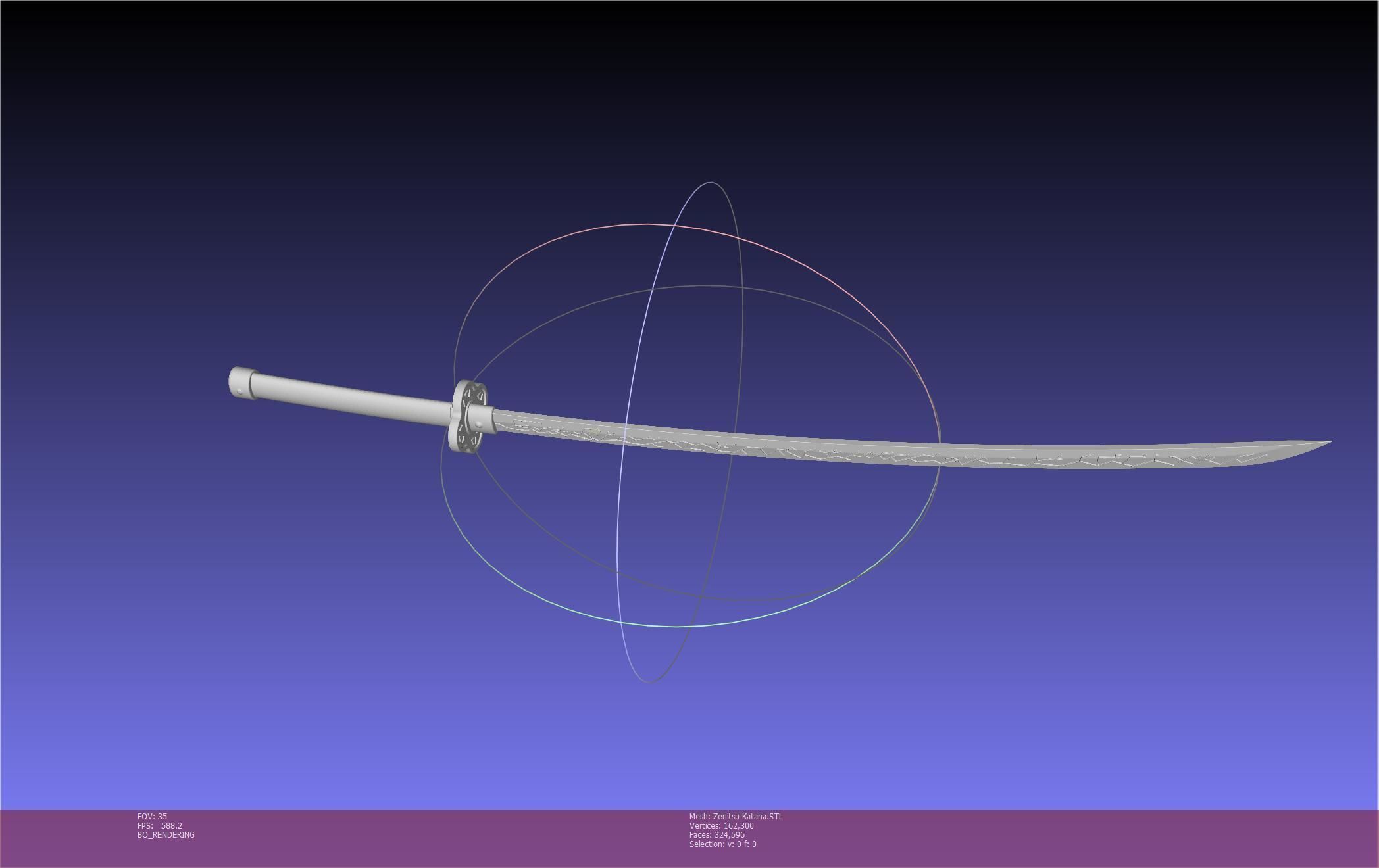 Demon Slayer Zenitsu Katana Printable Model 3D print model_48