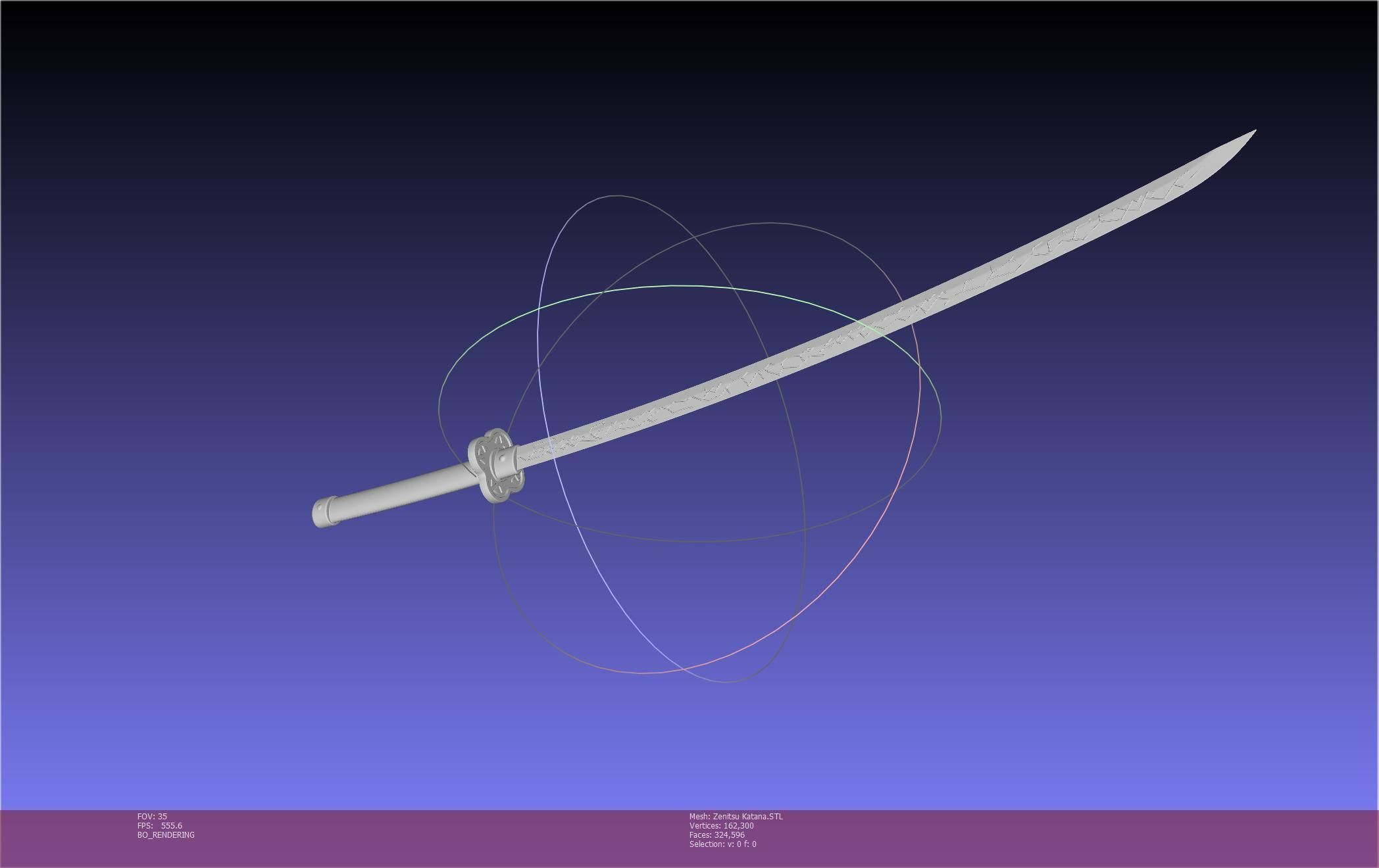 Demon Slayer Zenitsu Katana Printable Model 3D print model_43