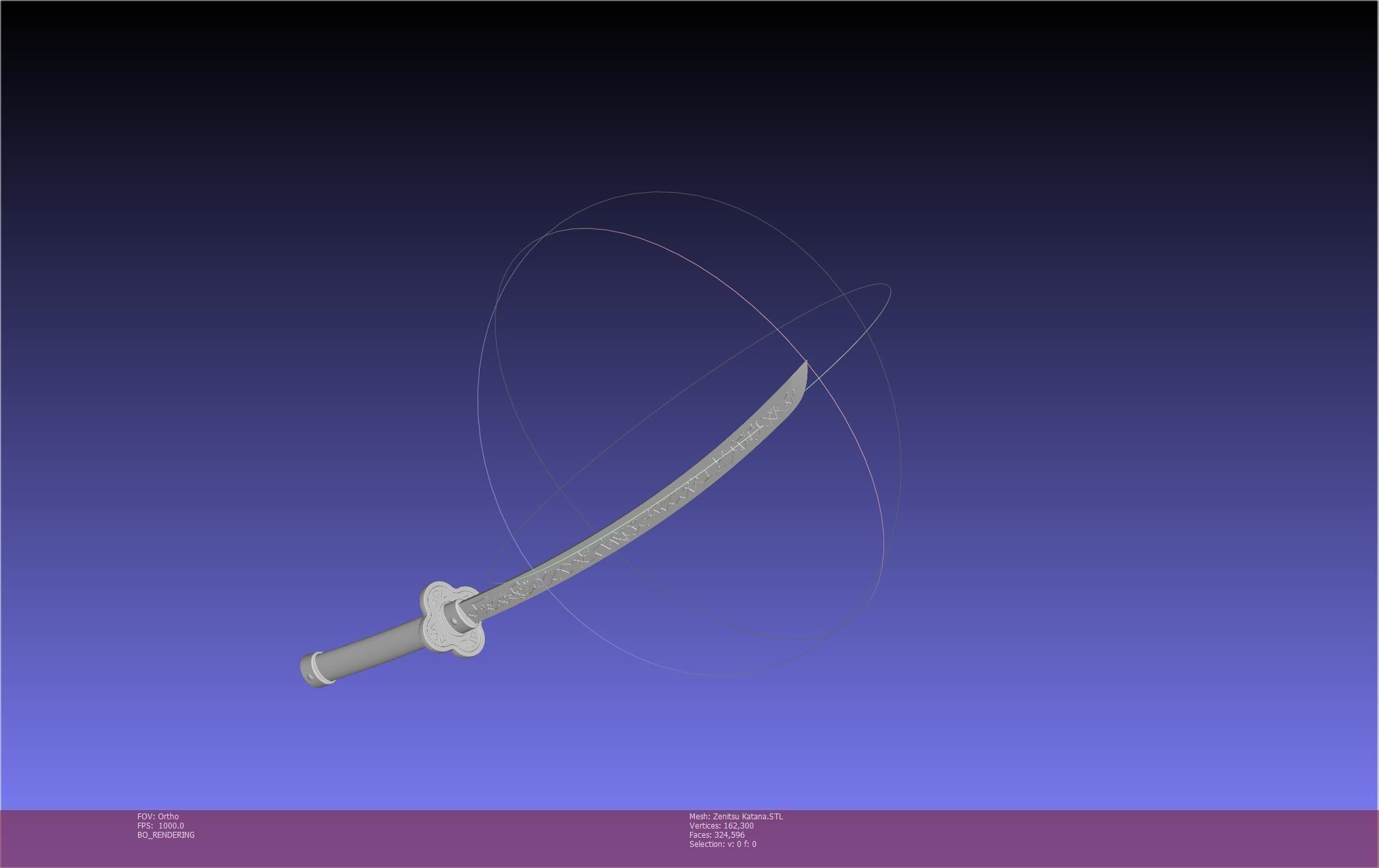 Demon Slayer Zenitsu Katana Printable Model 3D print model_38