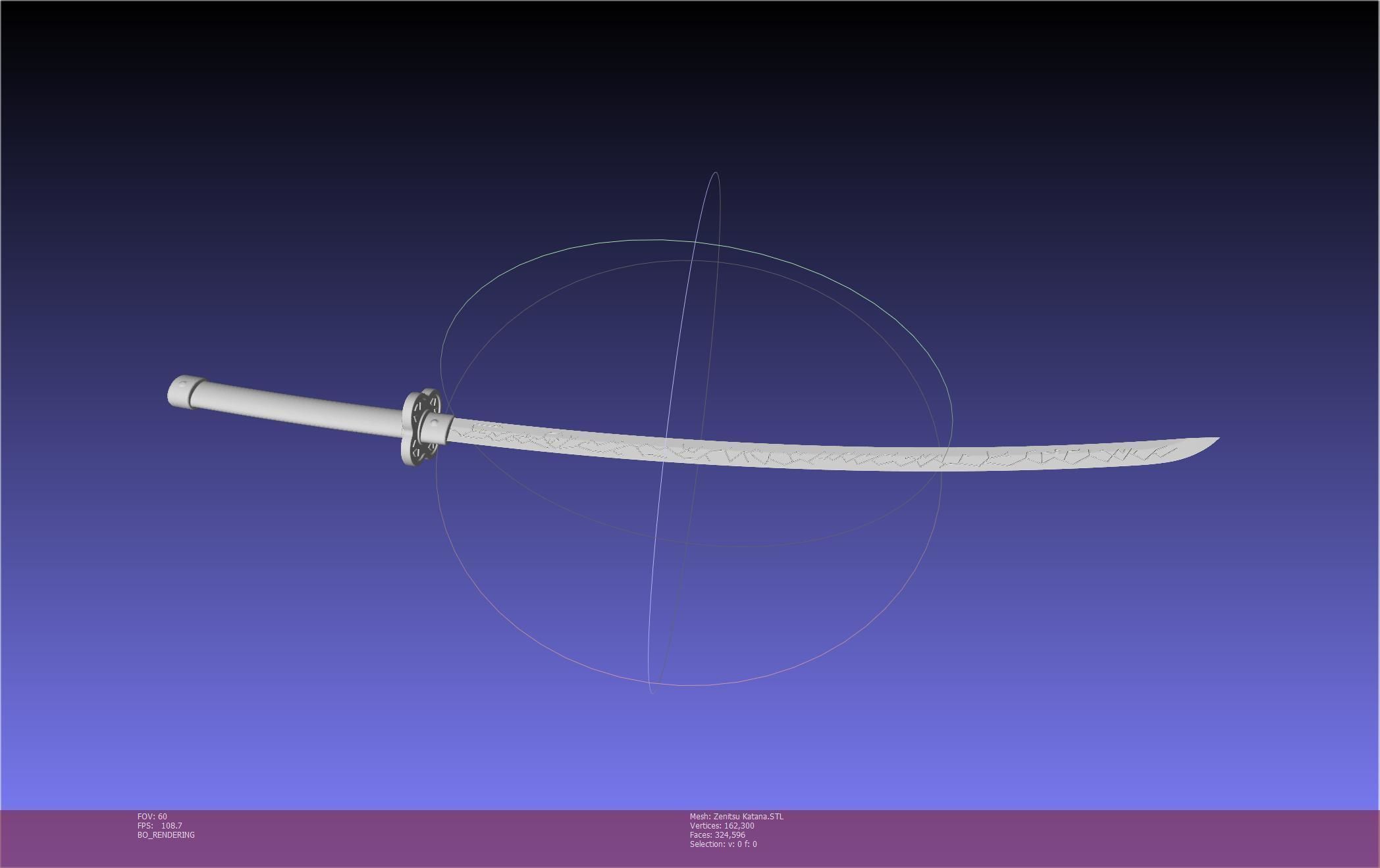 Demon Slayer Zenitsu Katana Printable Model 3D print model_6