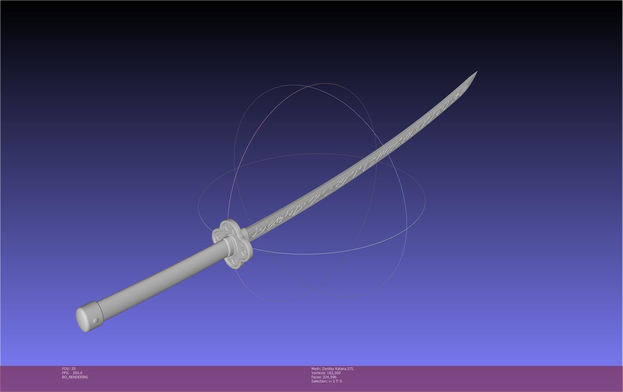 Demon Slayer Zenitsu Katana Printable Model 3D print model_50