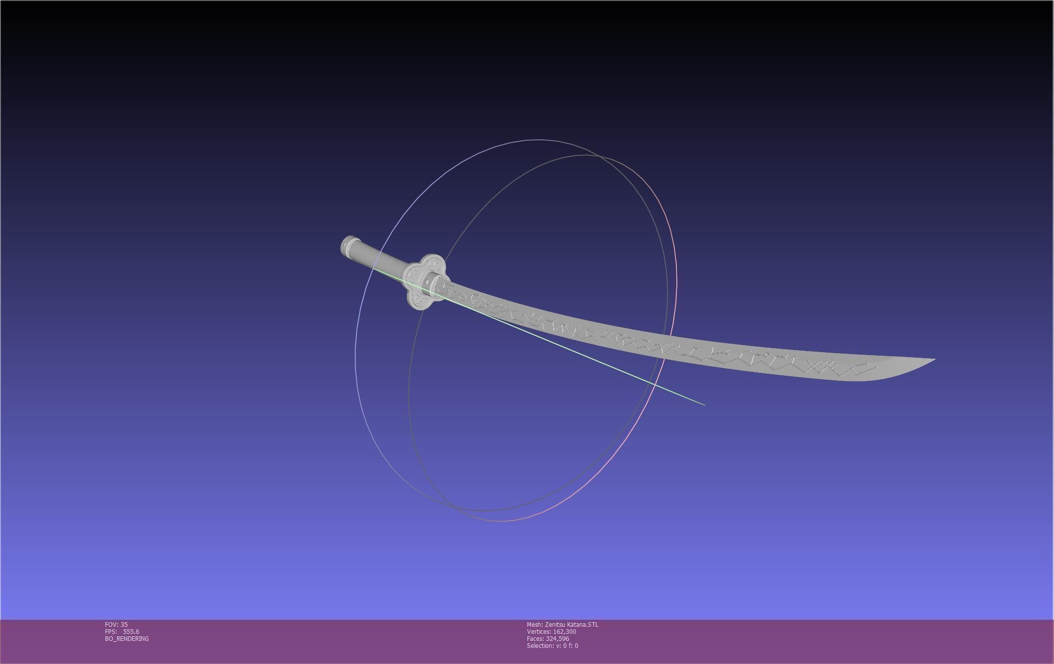 Demon Slayer Zenitsu Katana Printable Model 3D print model_45