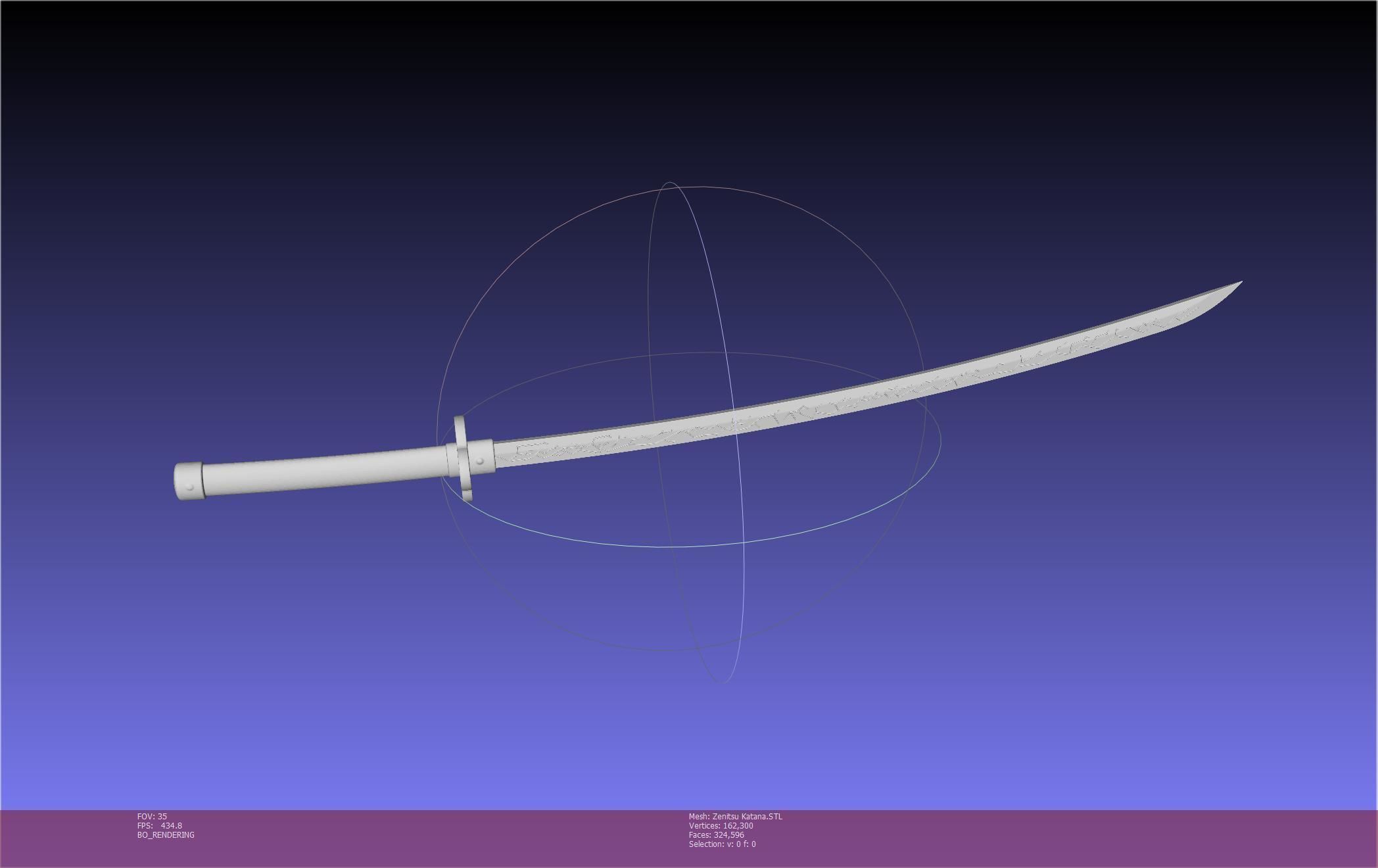 Demon Slayer Zenitsu Katana Printable Model 3D print model_44