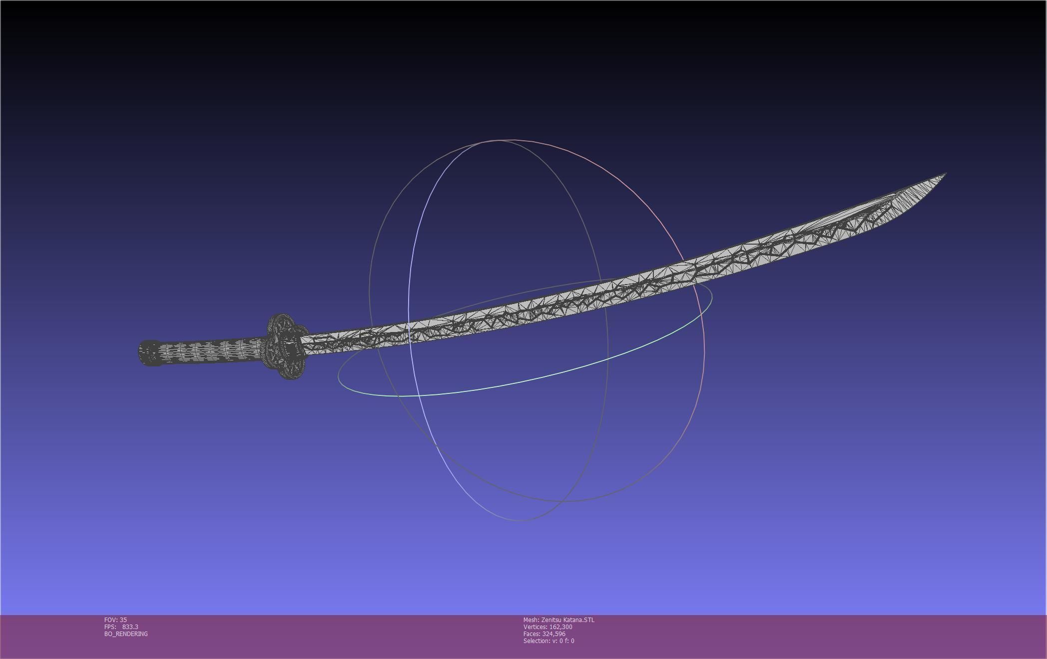 Demon Slayer Zenitsu Katana Printable Model 3D print model_41