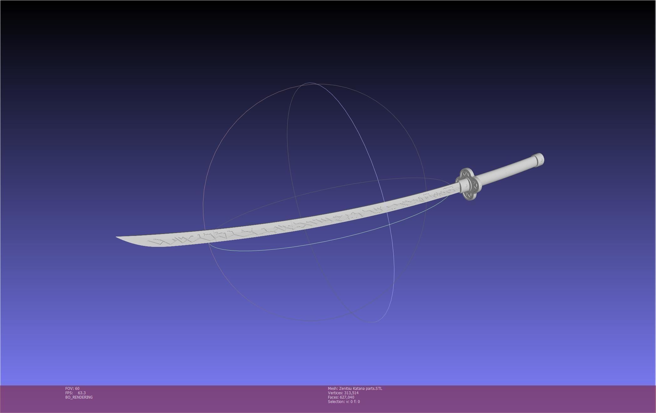 Demon Slayer Zenitsu Katana Printable Model 3D print model_141