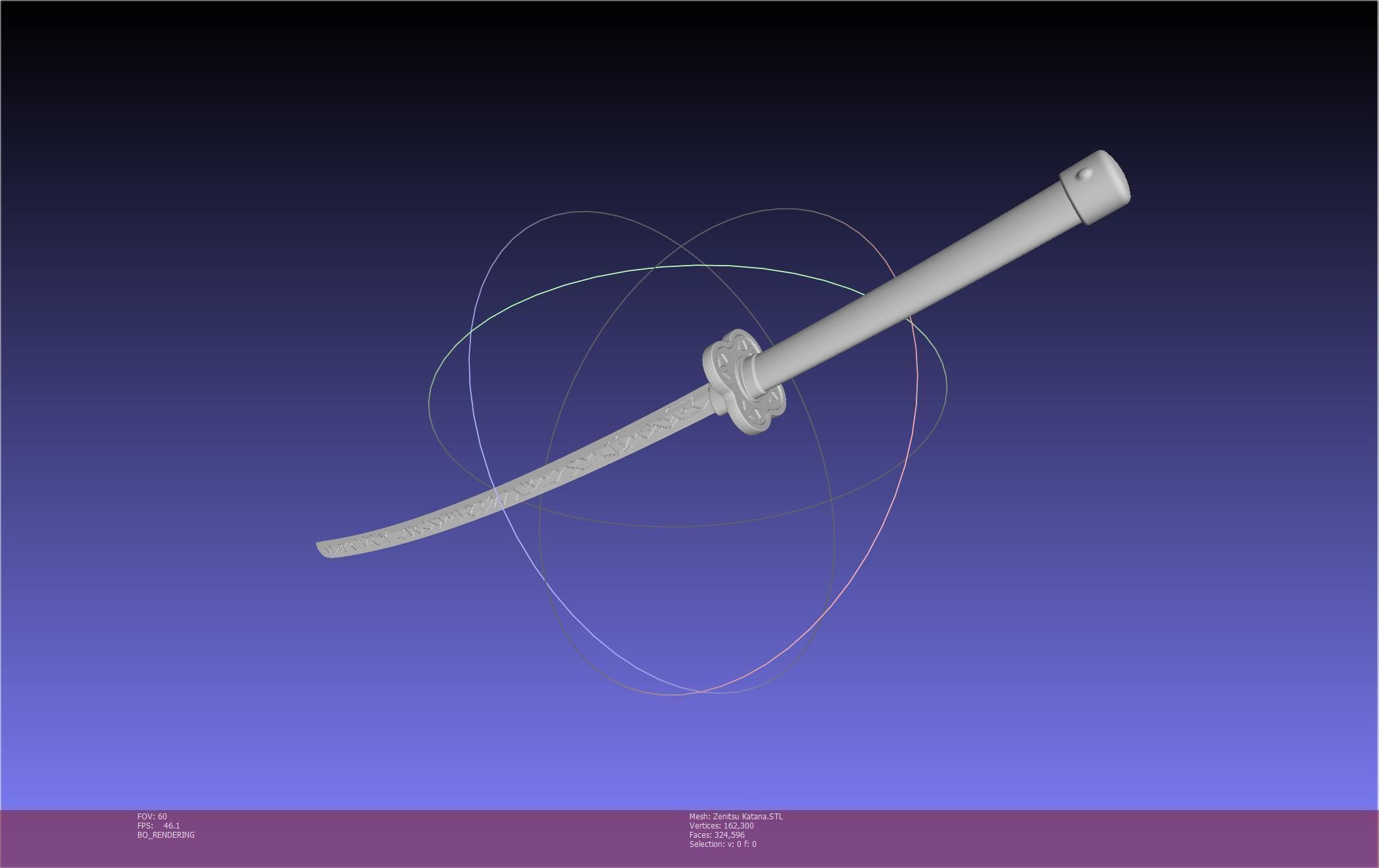 Demon Slayer Zenitsu Katana Printable Model 3D print model_18