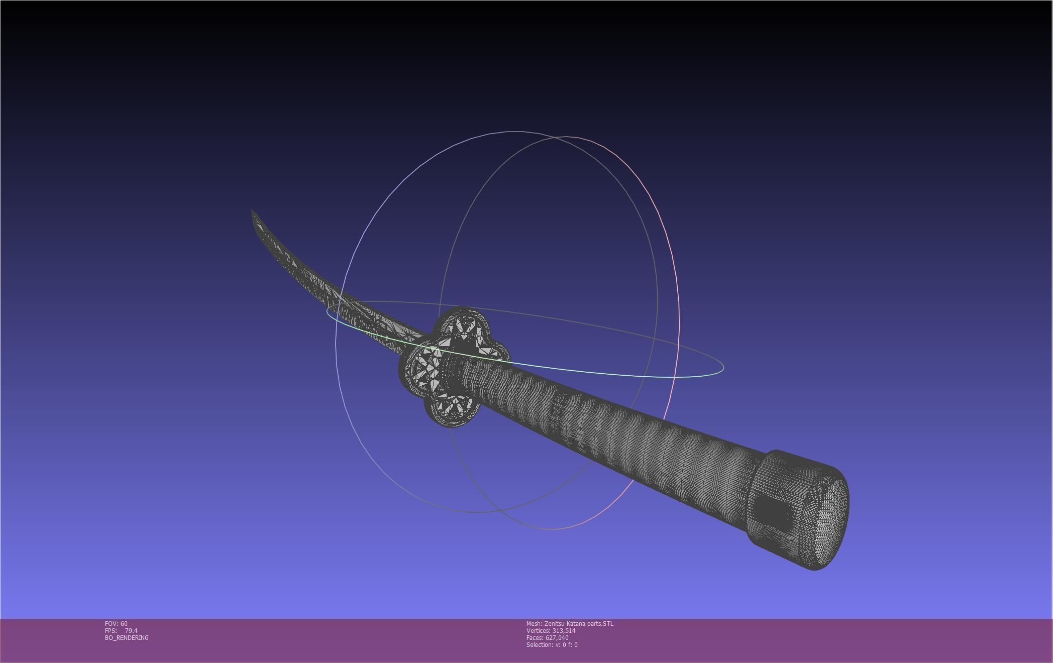 Demon Slayer Zenitsu Katana Printable Model 3D print model_142