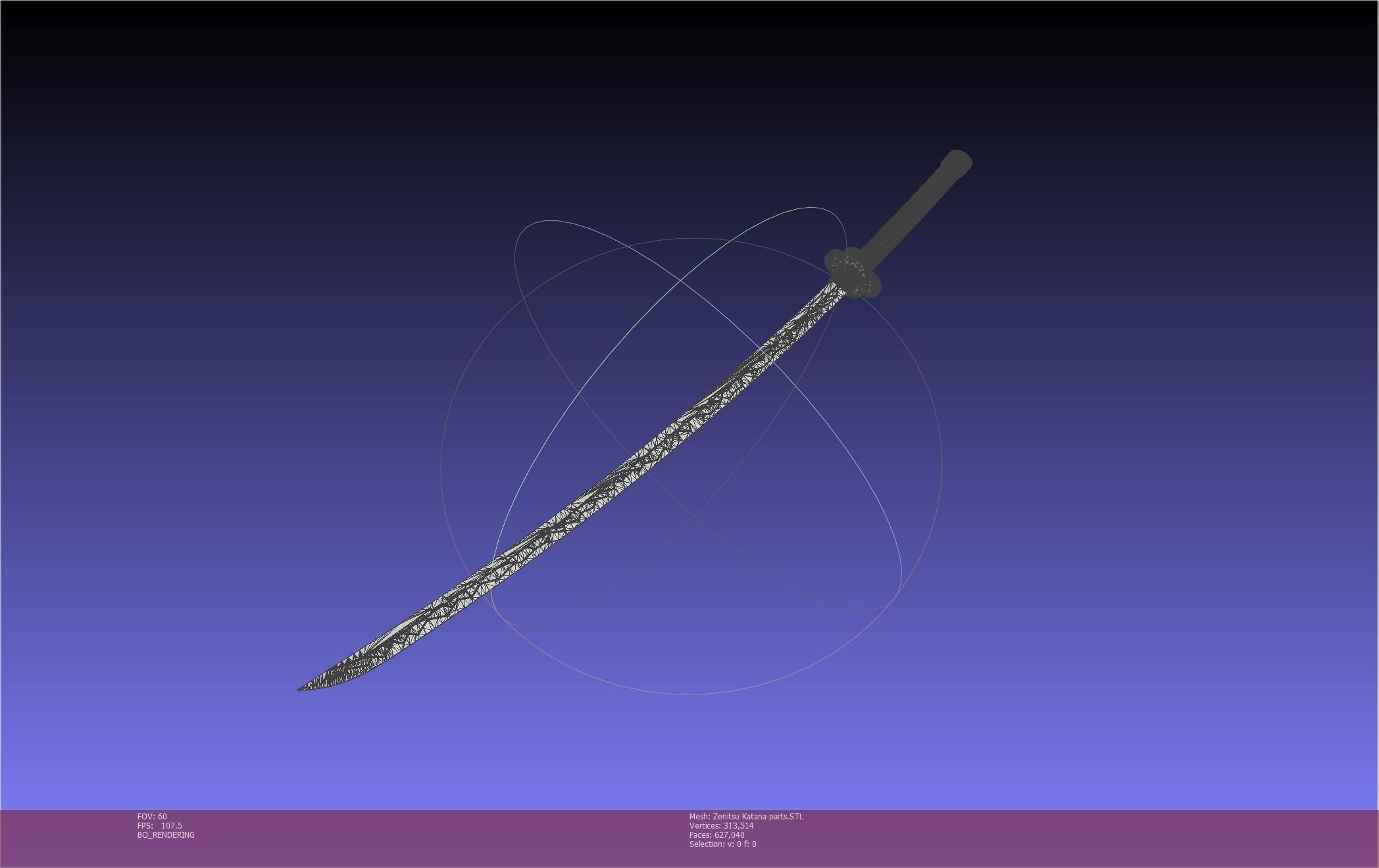 Demon Slayer Zenitsu Katana Printable Model 3D print model_3
