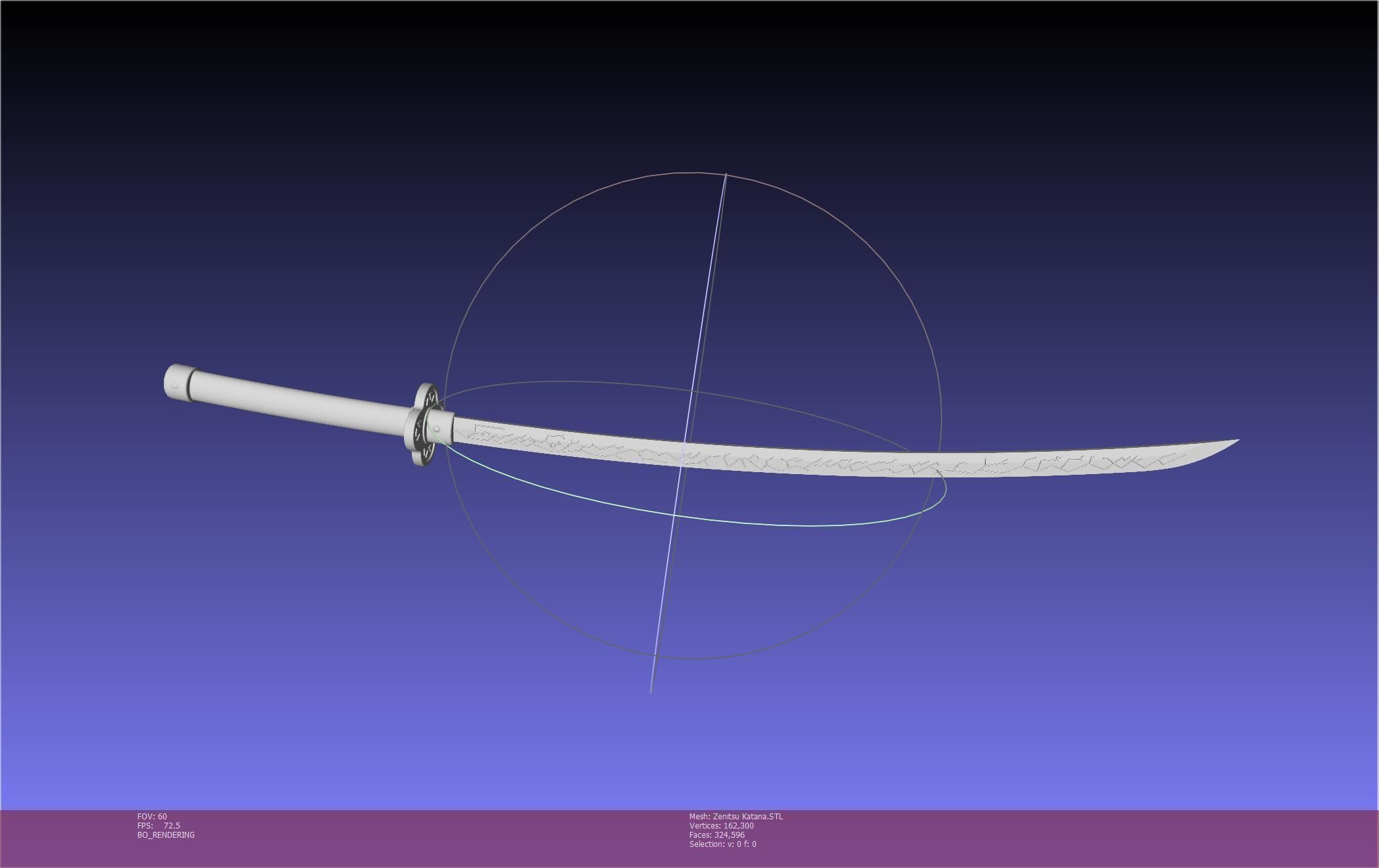Demon Slayer Zenitsu Katana Printable Model 3D print model_9