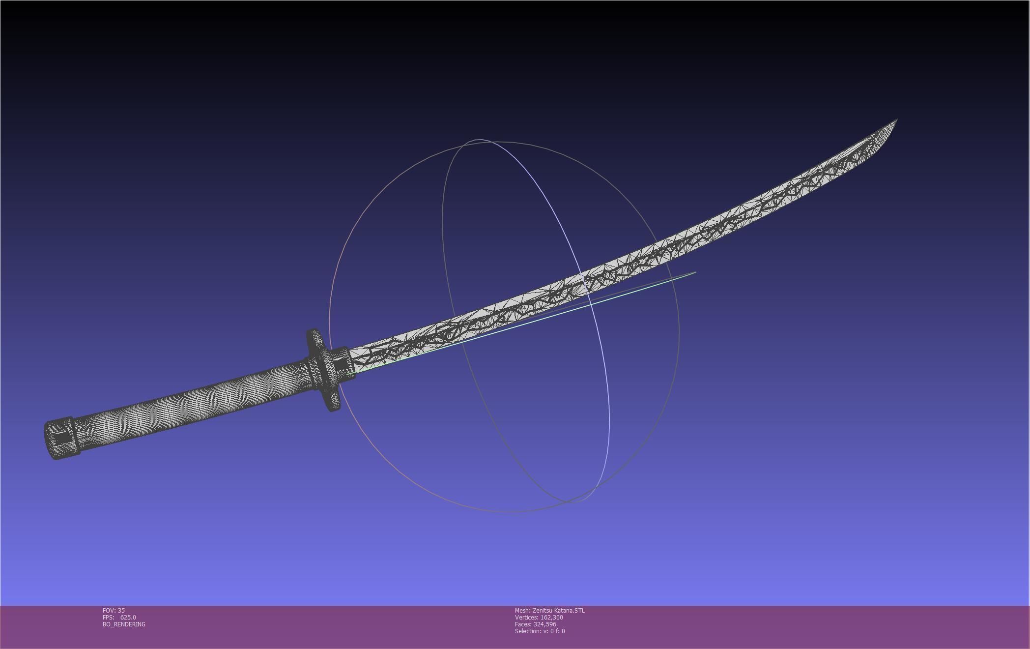 Demon Slayer Zenitsu Katana Printable Model 3D print model_47