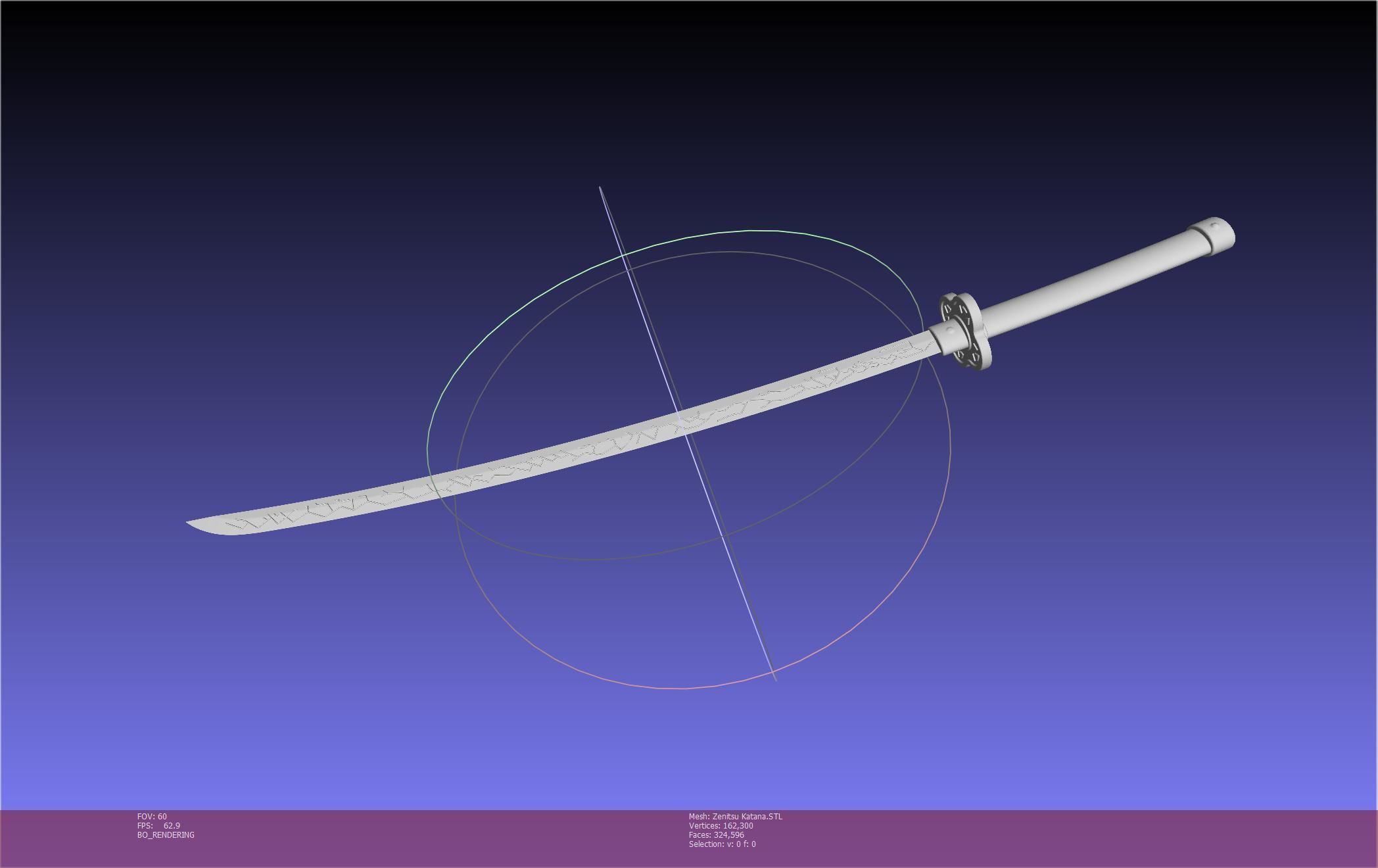 Demon Slayer Zenitsu Katana Printable Model 3D print model_17