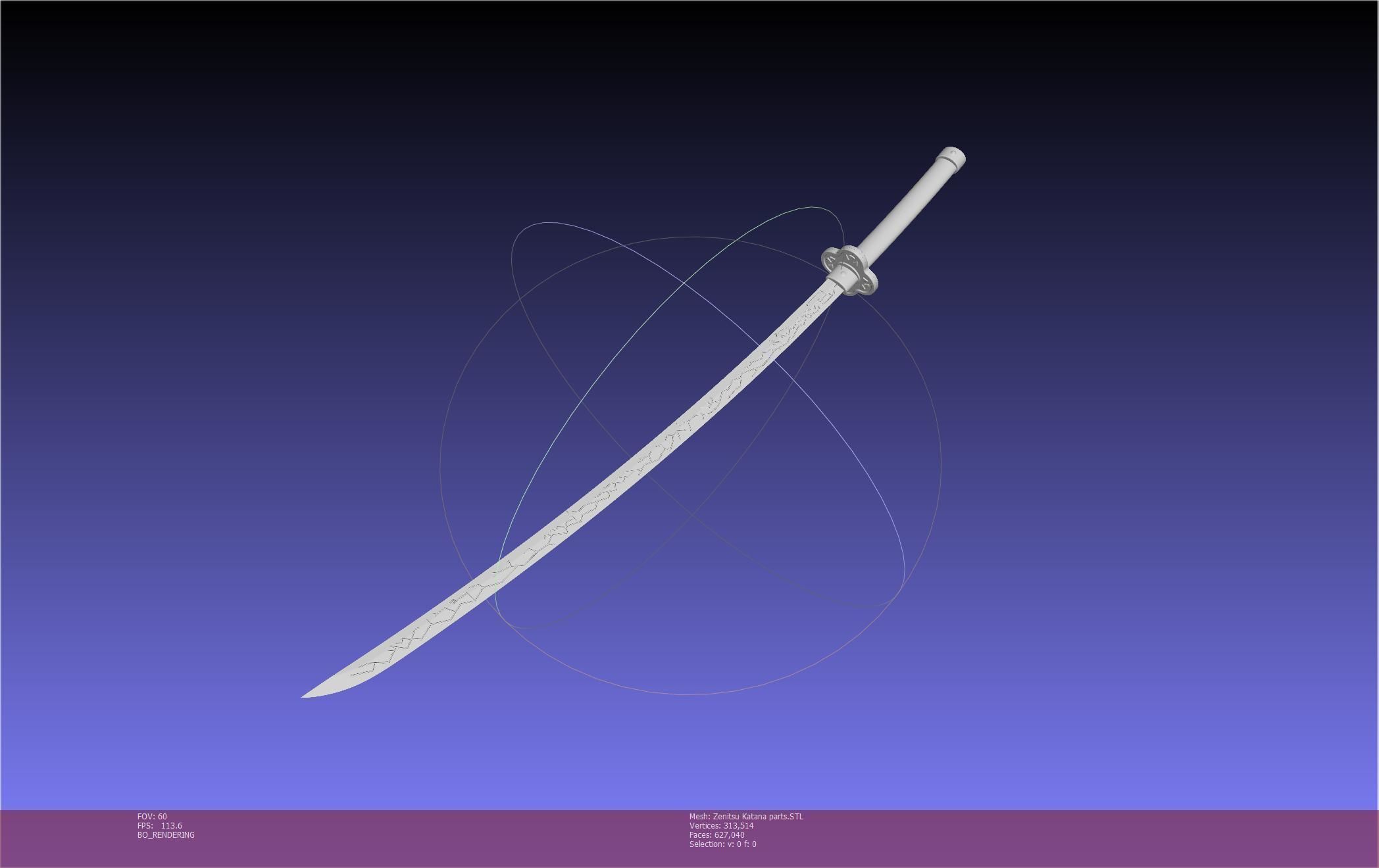 Demon Slayer Zenitsu Katana Printable Model 3D print model_5