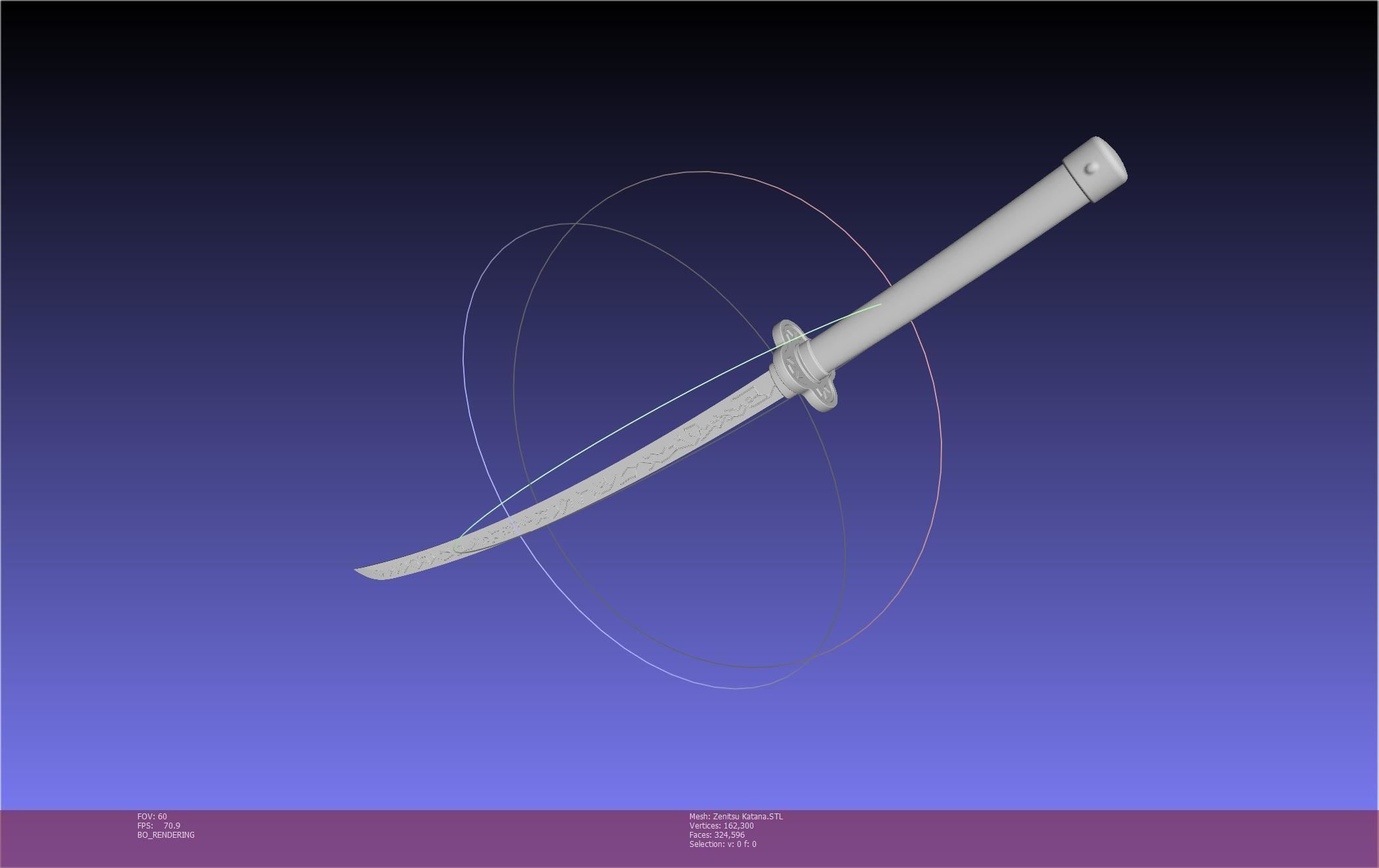 Demon Slayer Zenitsu Katana Printable Model 3D print model_13