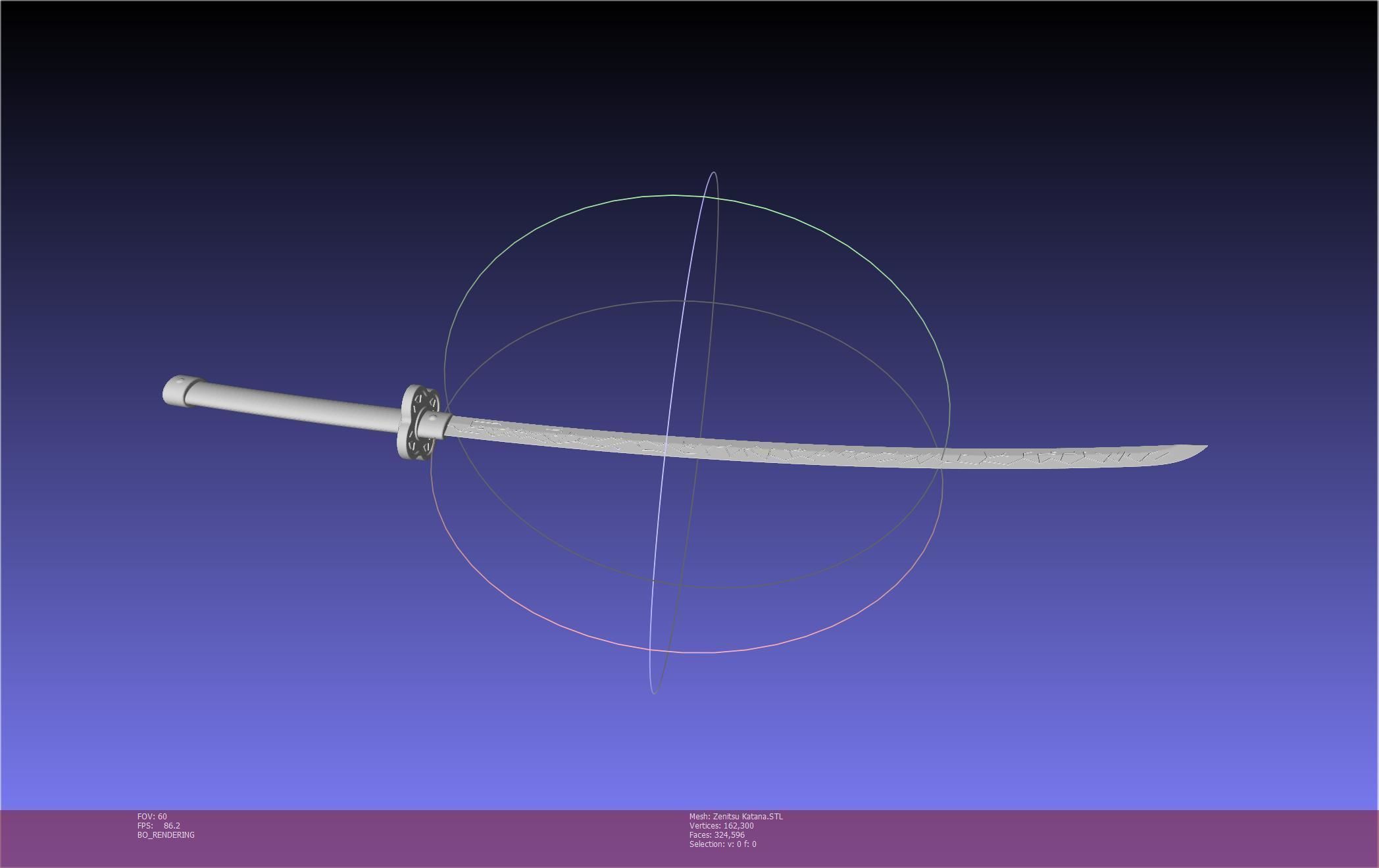 Demon Slayer Zenitsu Katana Printable Model 3D print model_7