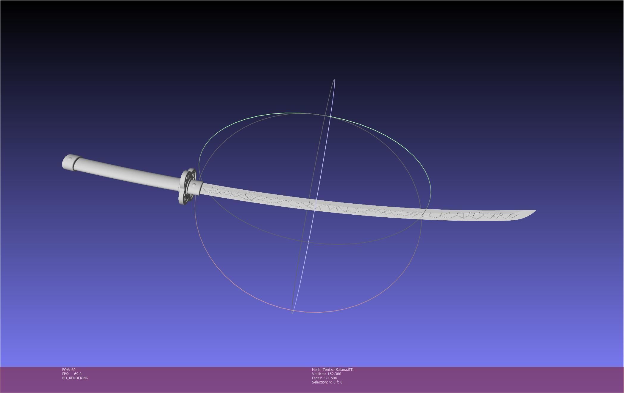 Demon Slayer Zenitsu Katana Printable Model 3D print model_12