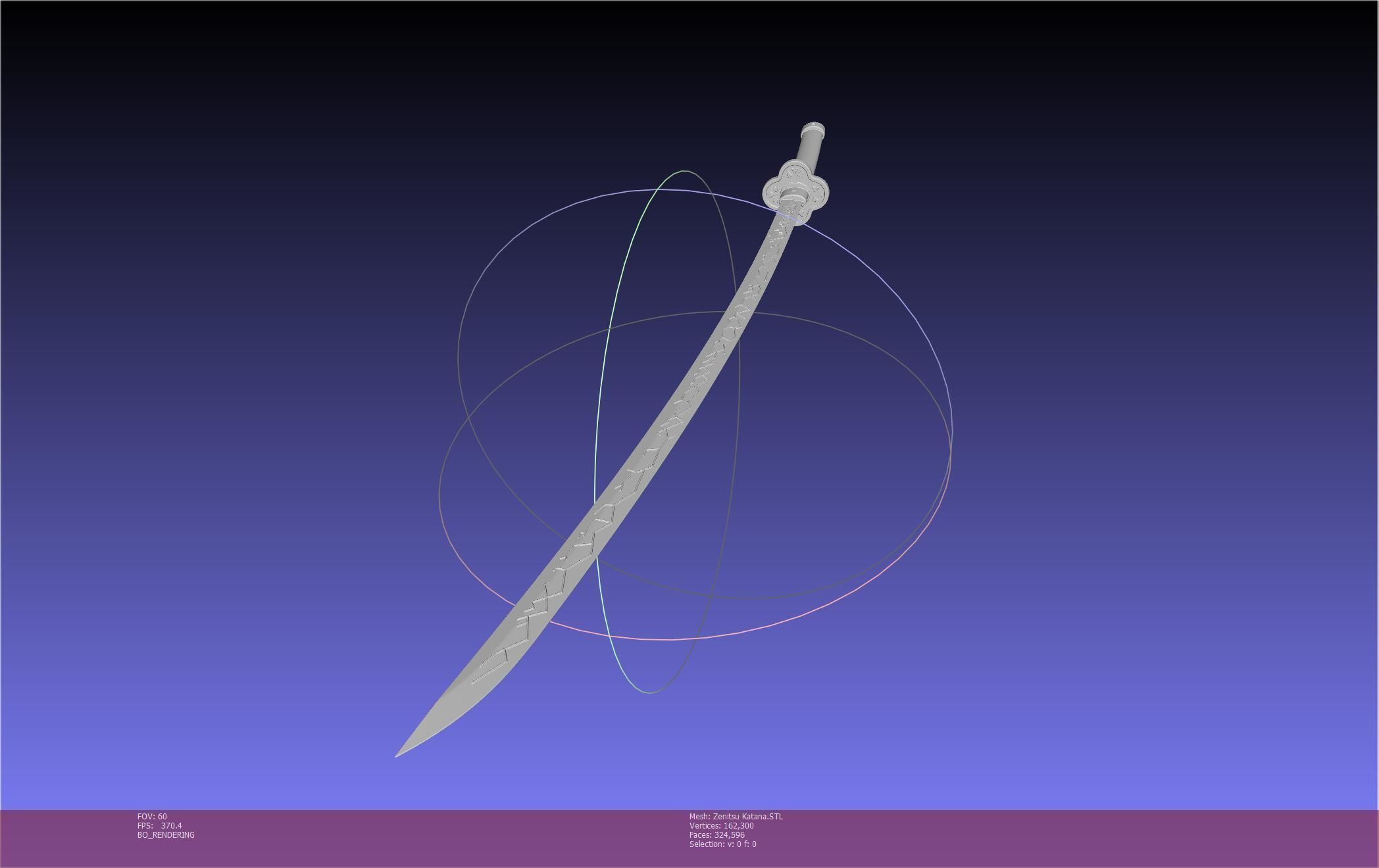 Demon Slayer Zenitsu Katana Printable Model 3D print model_35
