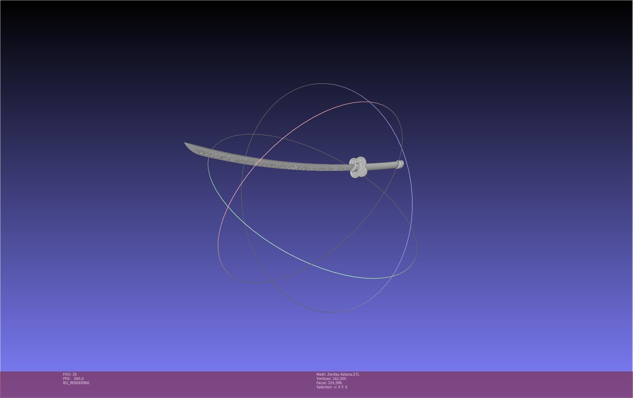 Demon Slayer Zenitsu Katana Printable Model 3D print model_59