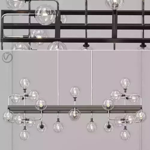Viaggio chandelier with balls hanging from it